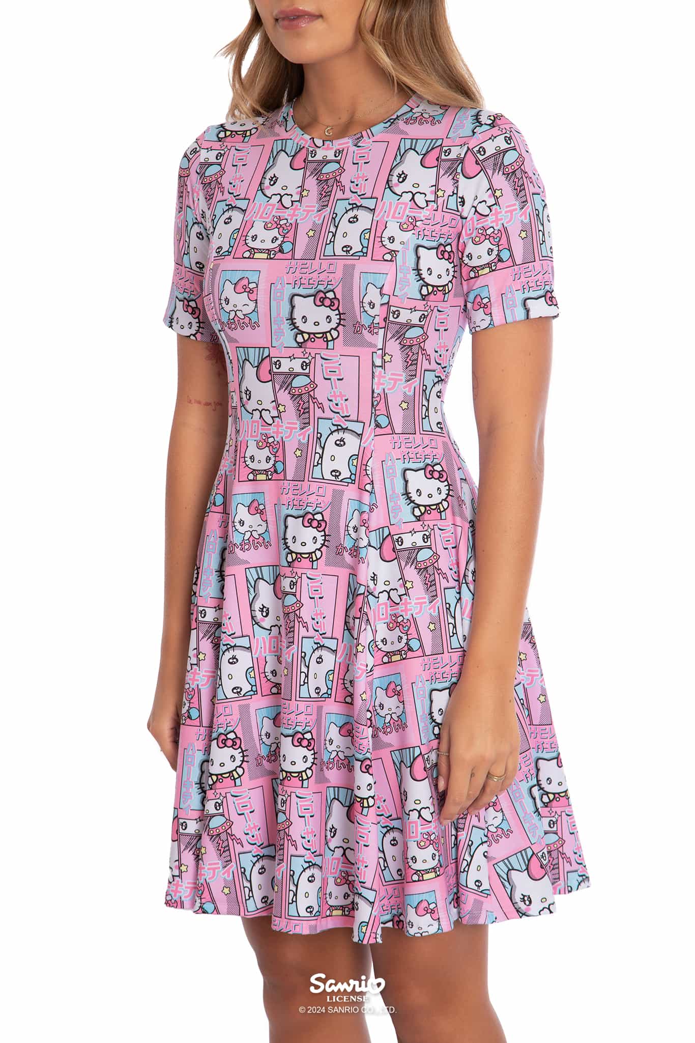 Hello Kitty Manga Longline Evil Tee Dress - Image 3
