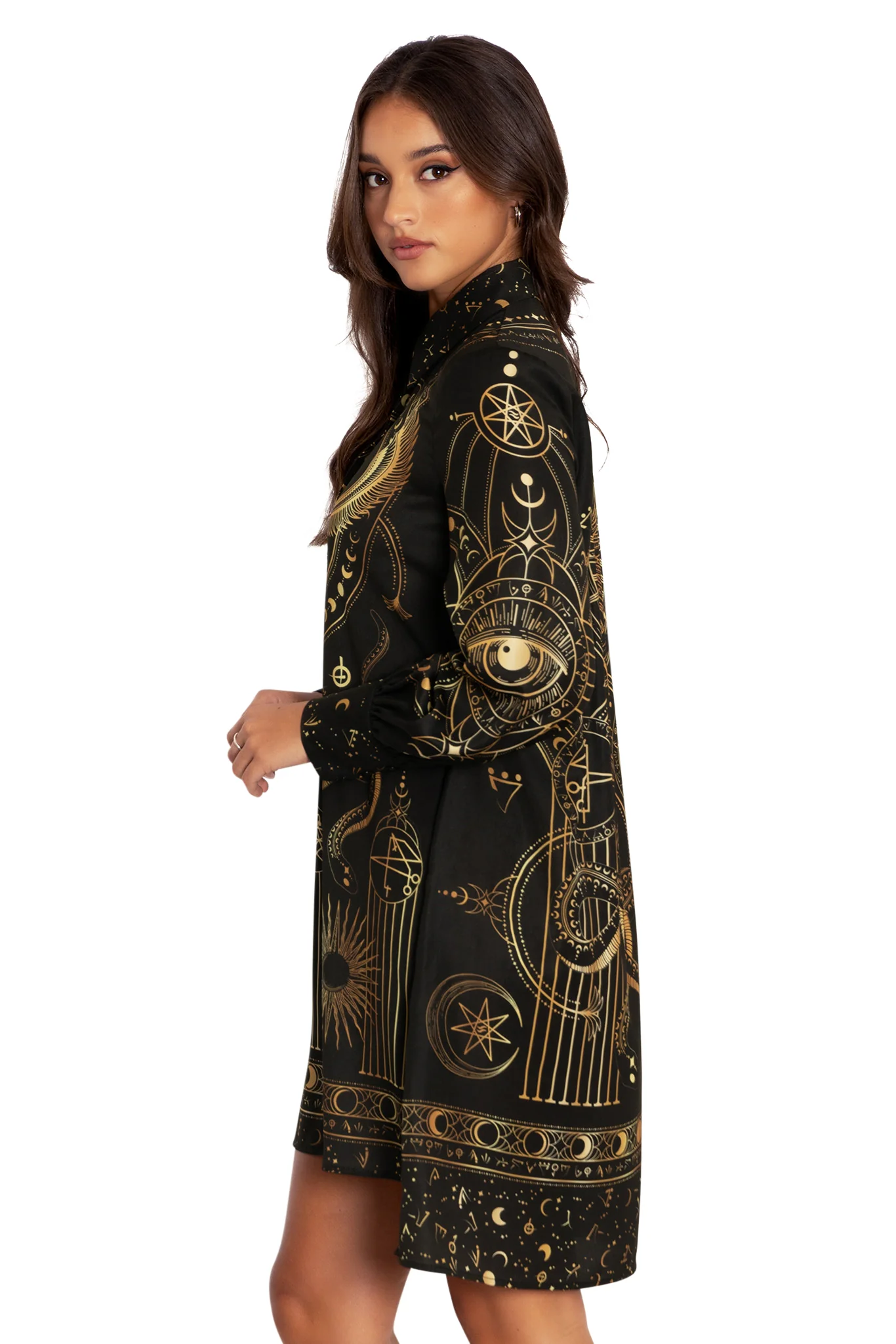 High Priestess Long Sleeve Work It Shirt Dress - Image 5