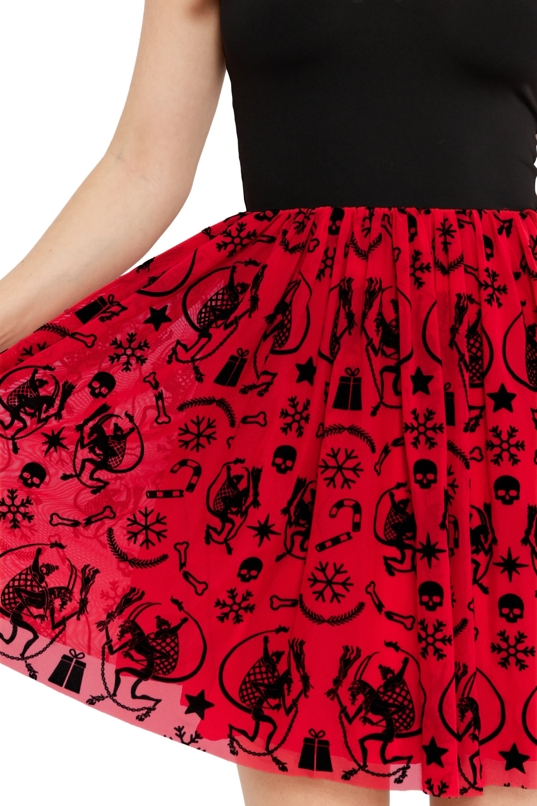 Ho Ho Horror Reversible Flocked Skater Dress - Image 7