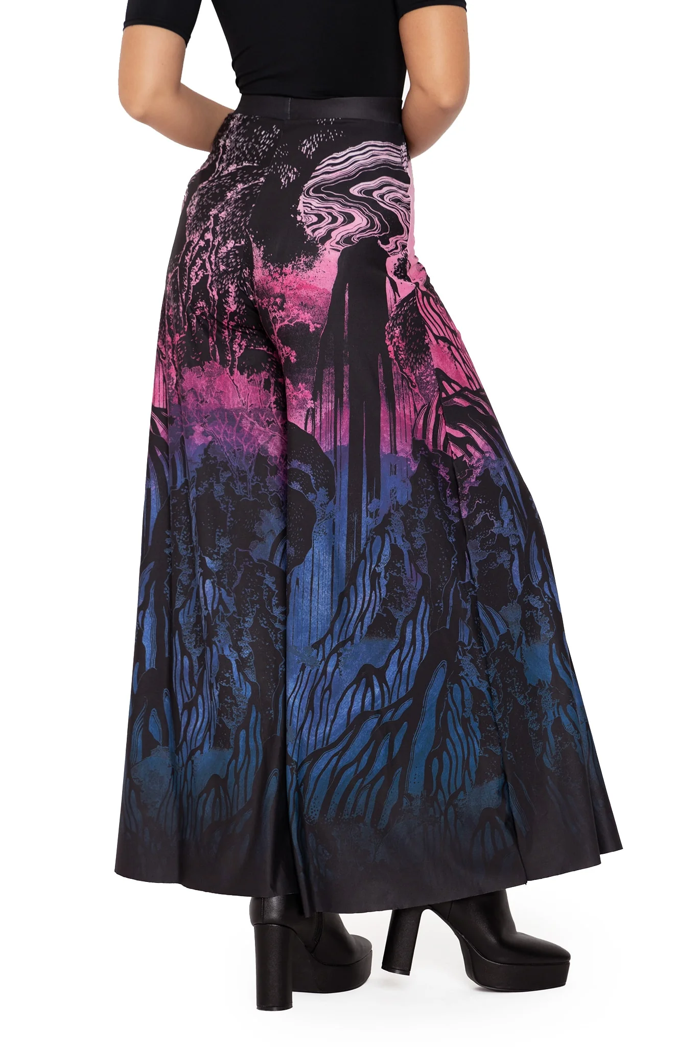 Hokusai's Waterfalls Palazzo Pants - Image 2