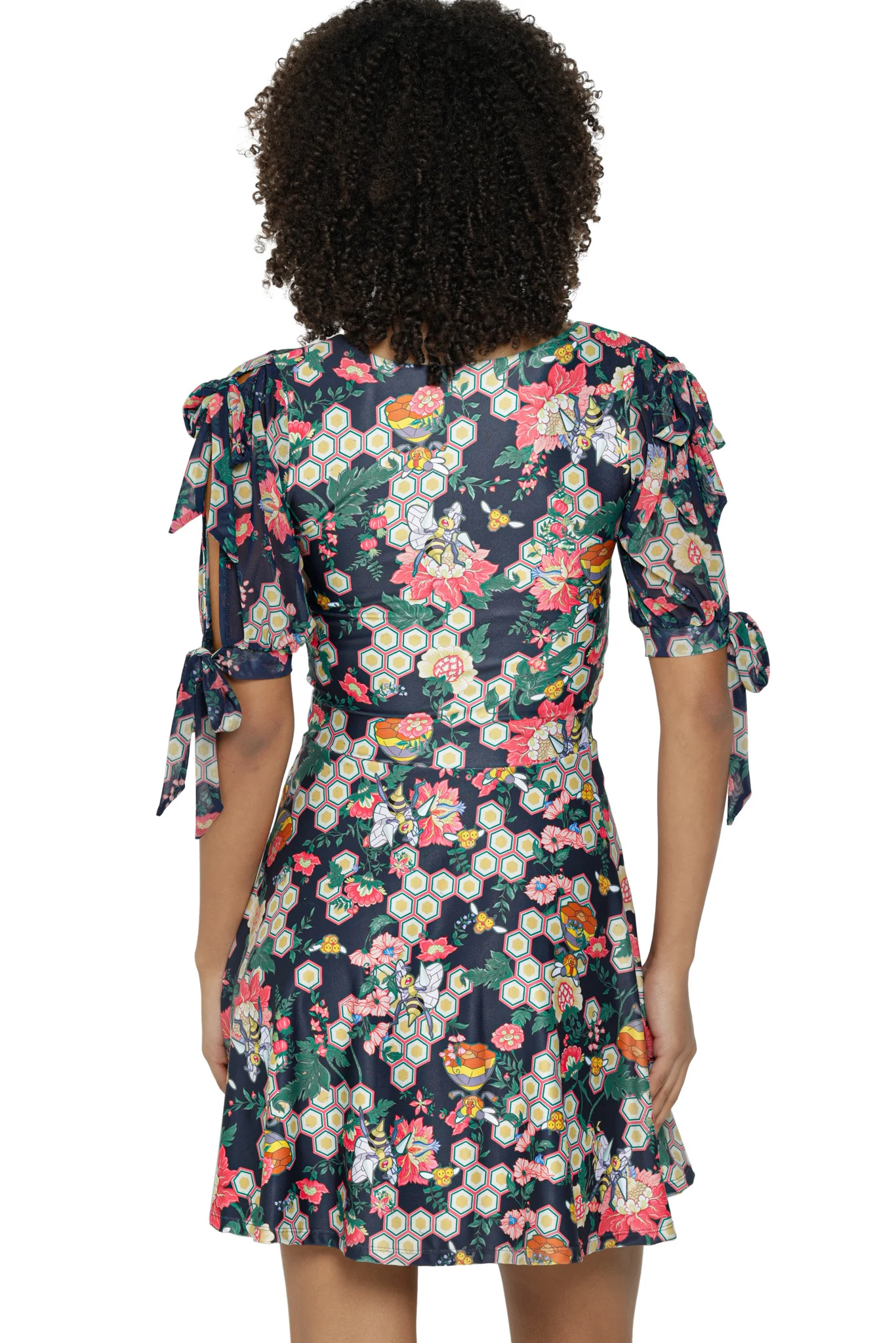 Honey, Honey Sheer Tie Sleeve Skater Dress - Image 5