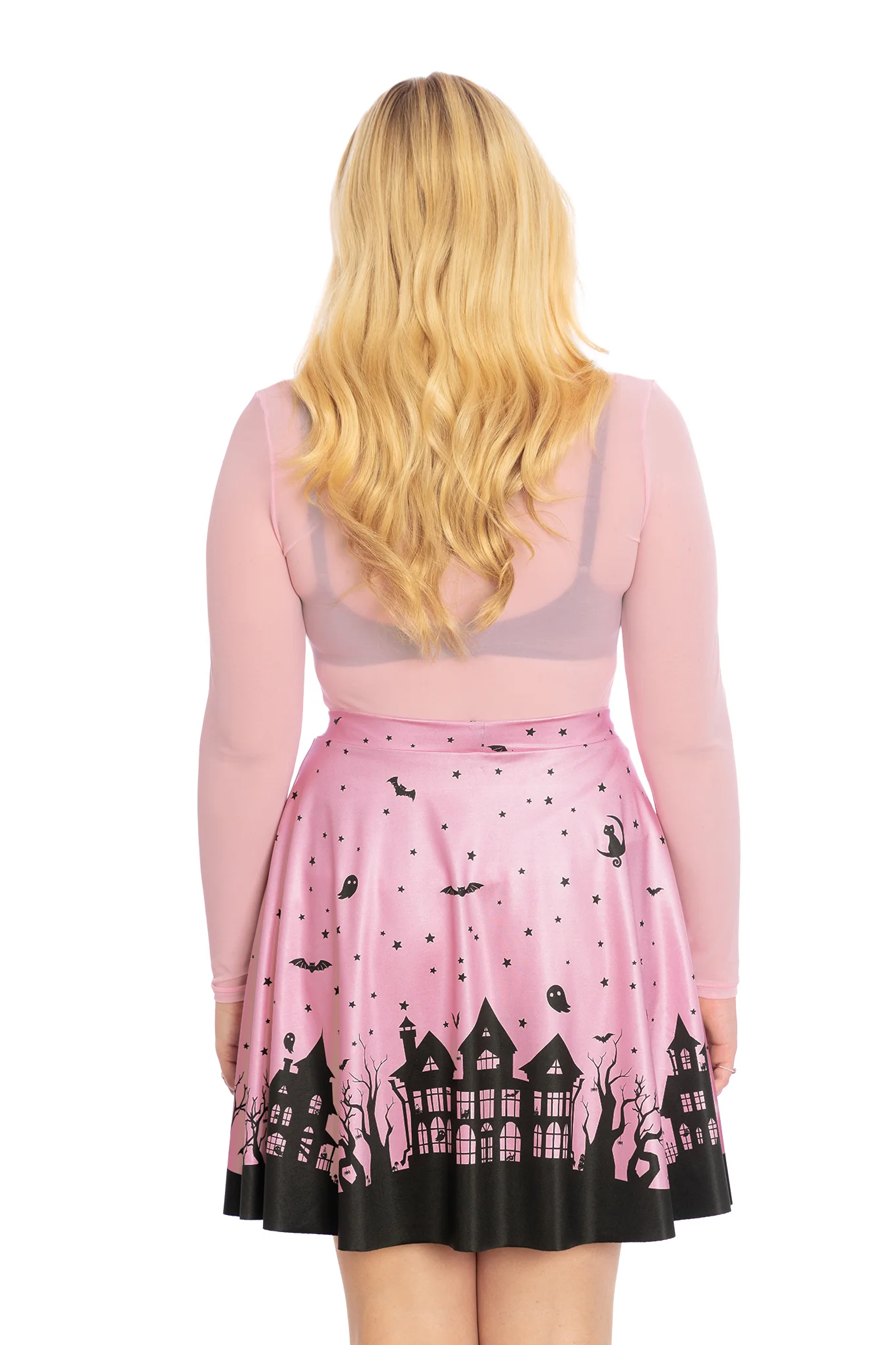 House Of Haunts Shiny Pocket A-Line Skirt - Image 2