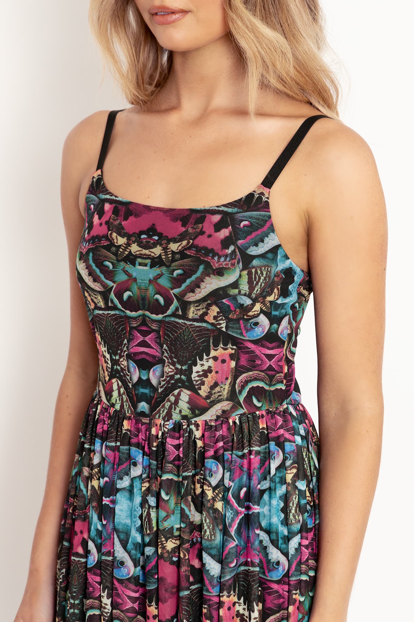 Hyper Moth Scoop Sheer Midaxi Dress - Image 4