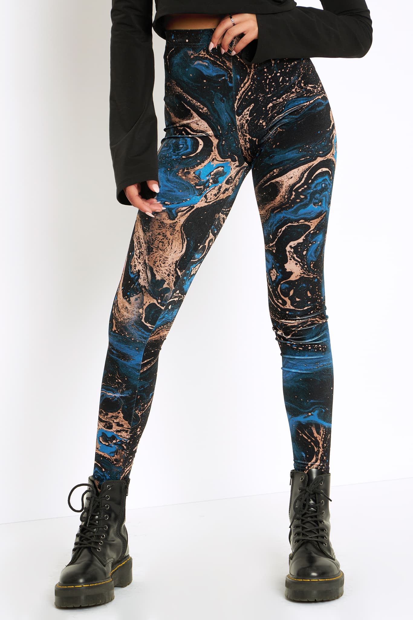 I Bleed Minerals Velvet High Waisted Leggings - Image 3