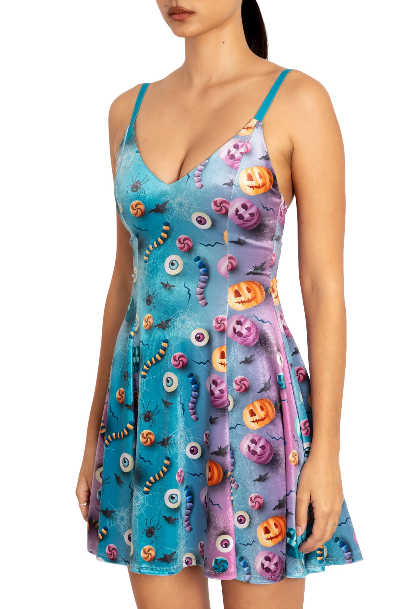I Want Candy Velvet Mini Strappy Dress - Image 3