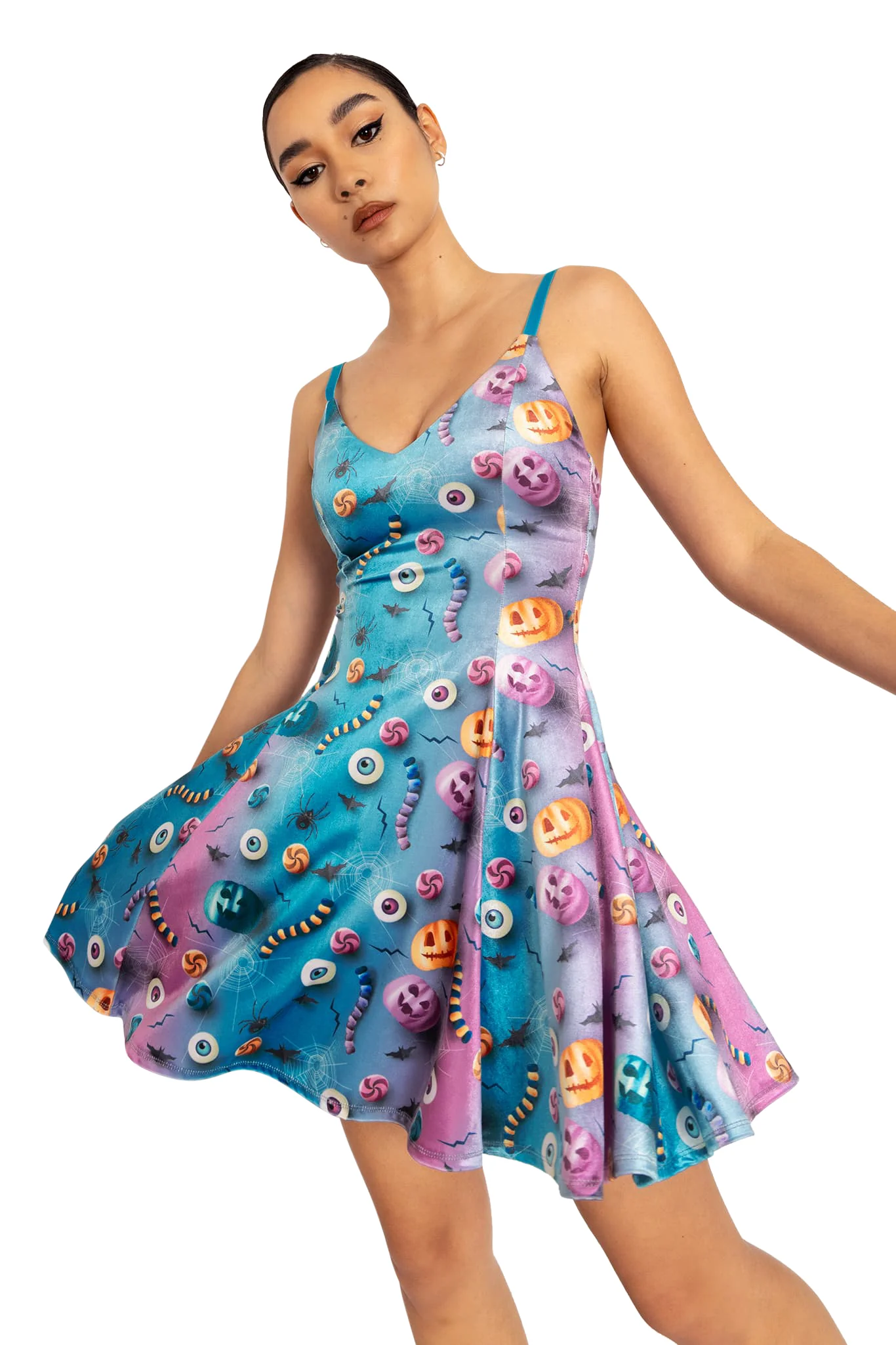 I Want Candy Velvet Mini Strappy Dress - Image 8