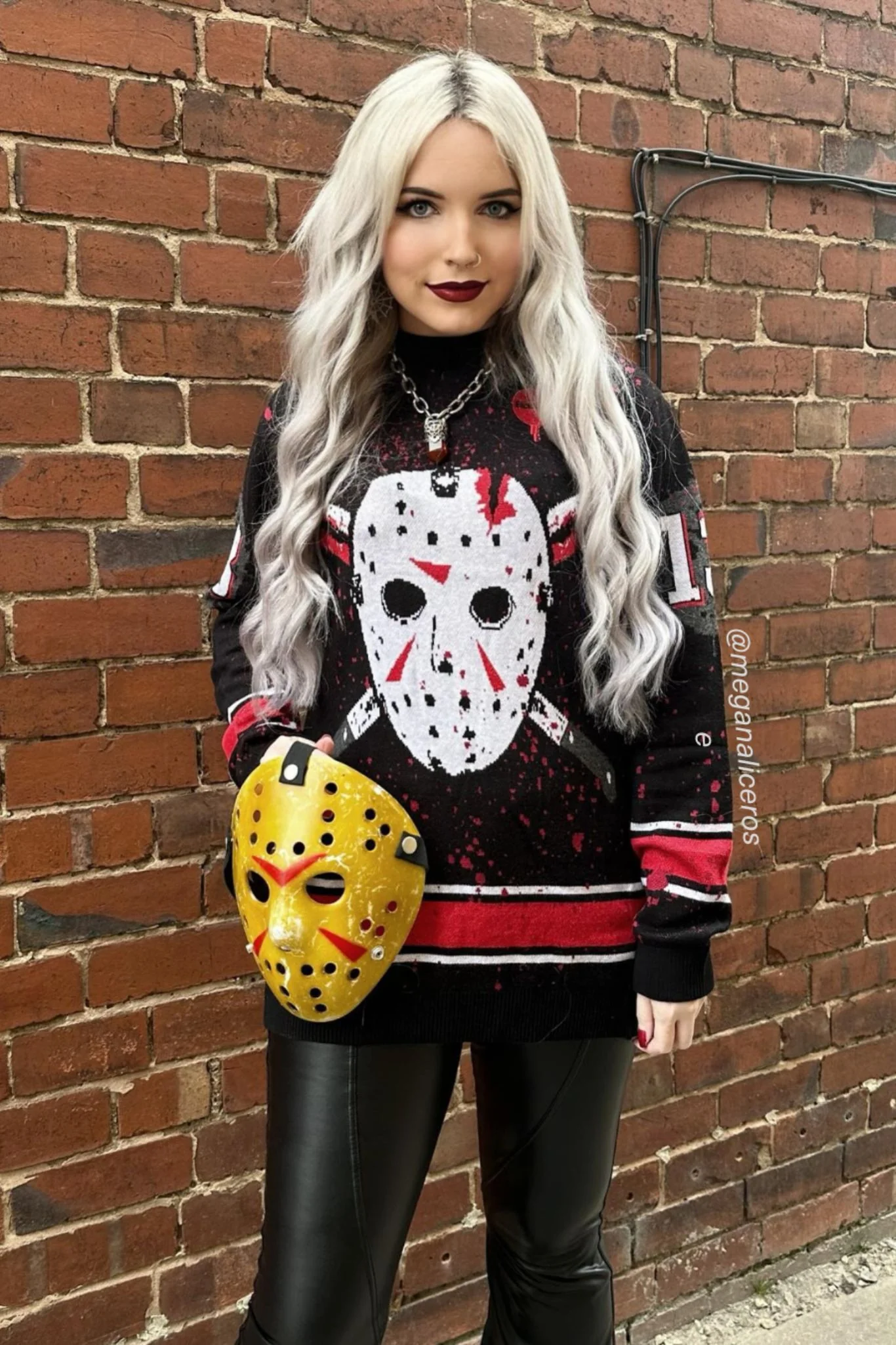 Jason Voorhees Oversized Knit Sweater - Image 4