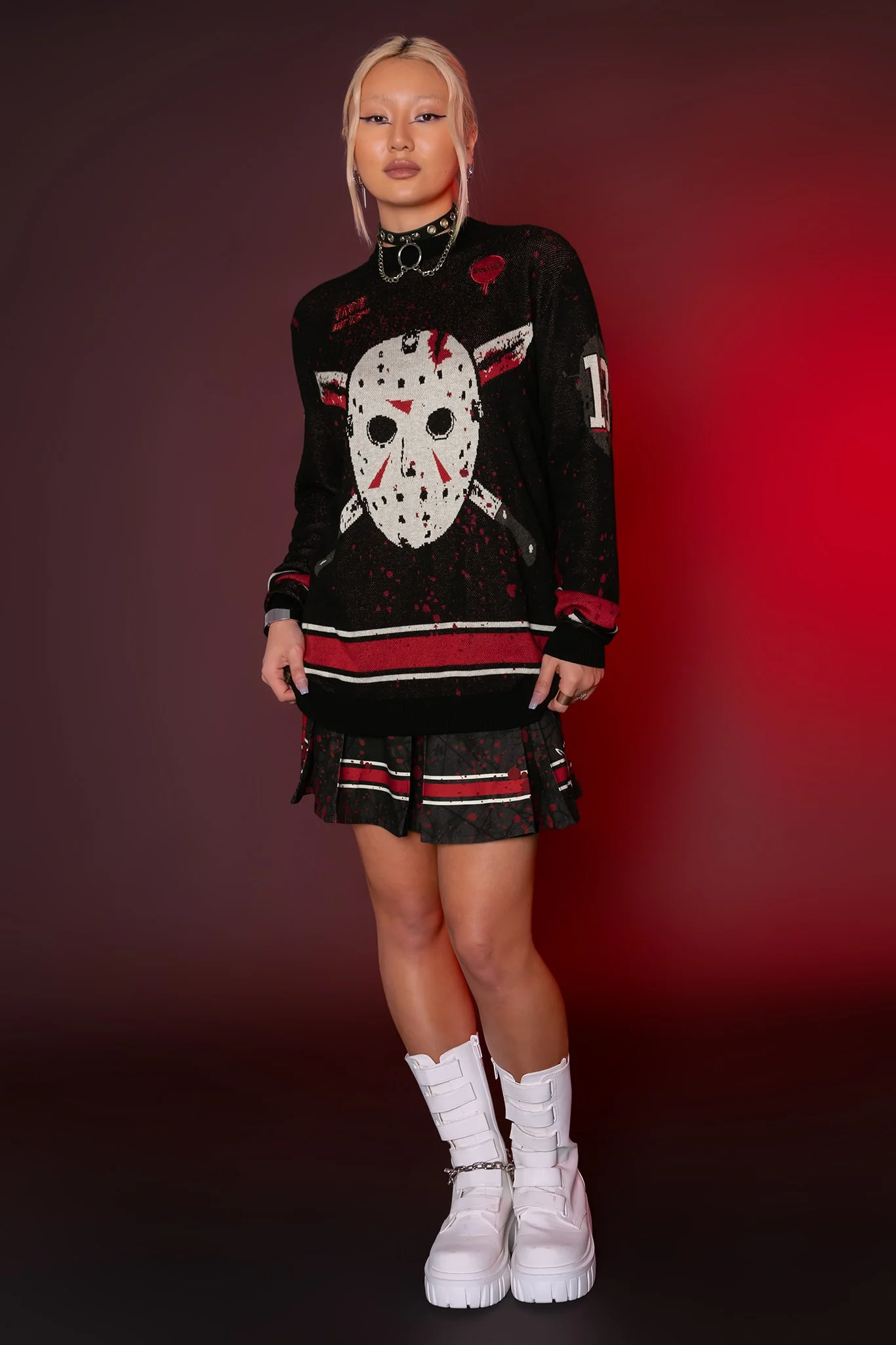 Jason Voorhees Oversized Knit Sweater - Image 7
