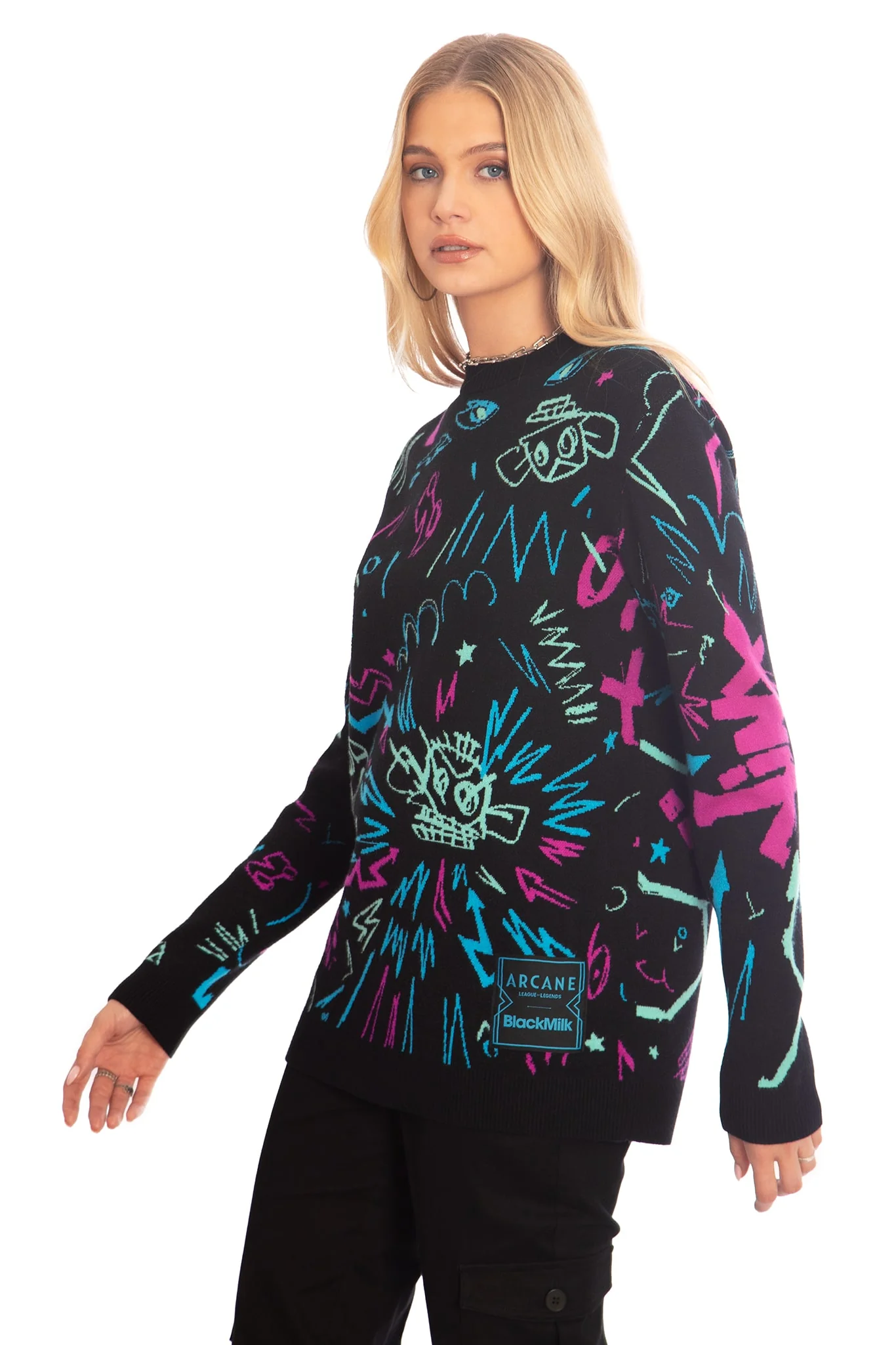 Jinx Graffiti Oversized Knit Sweater - Image 6
