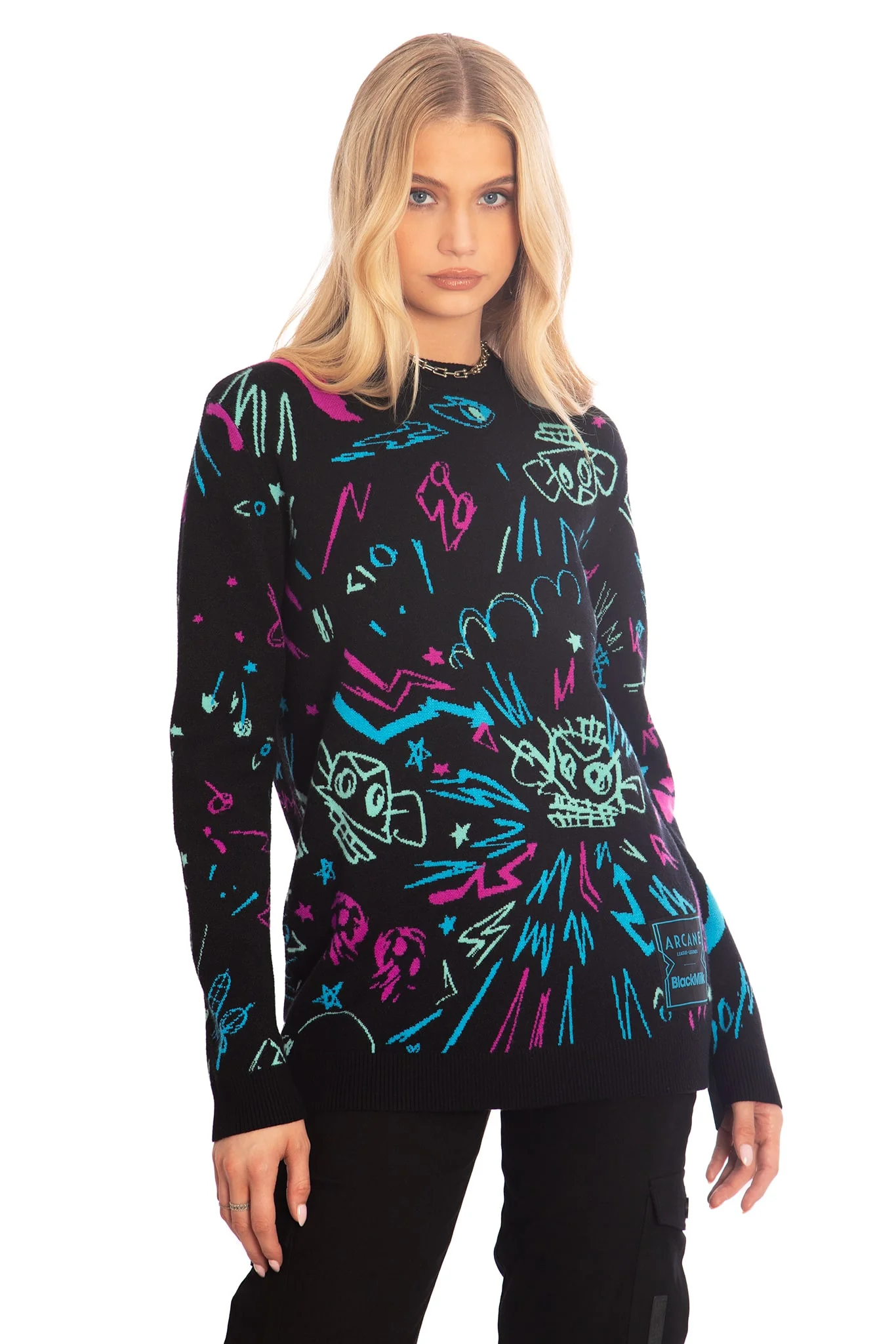 Jinx Graffiti Oversized Knit Sweater - Image 7
