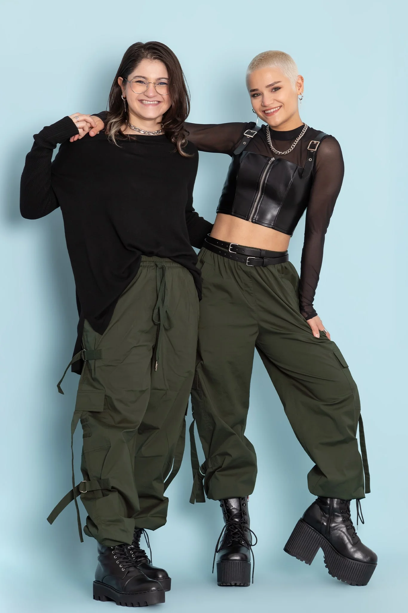Jungle Green Strappy Comfy Cargo Pants - Image 7