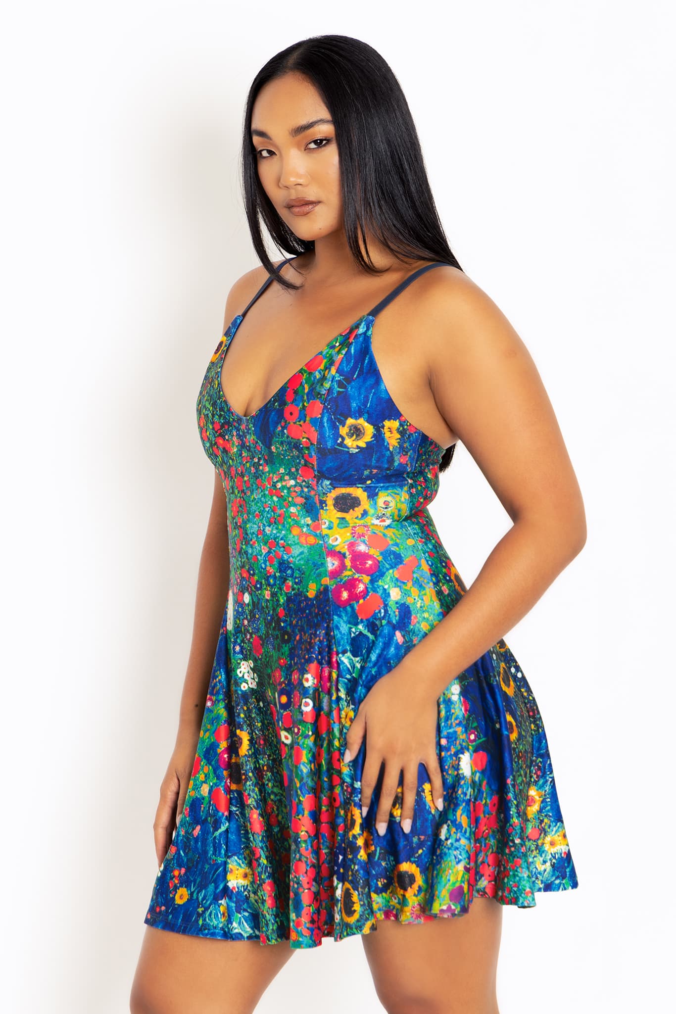 Klimt Collage Mini Strappy Dress - Image 4