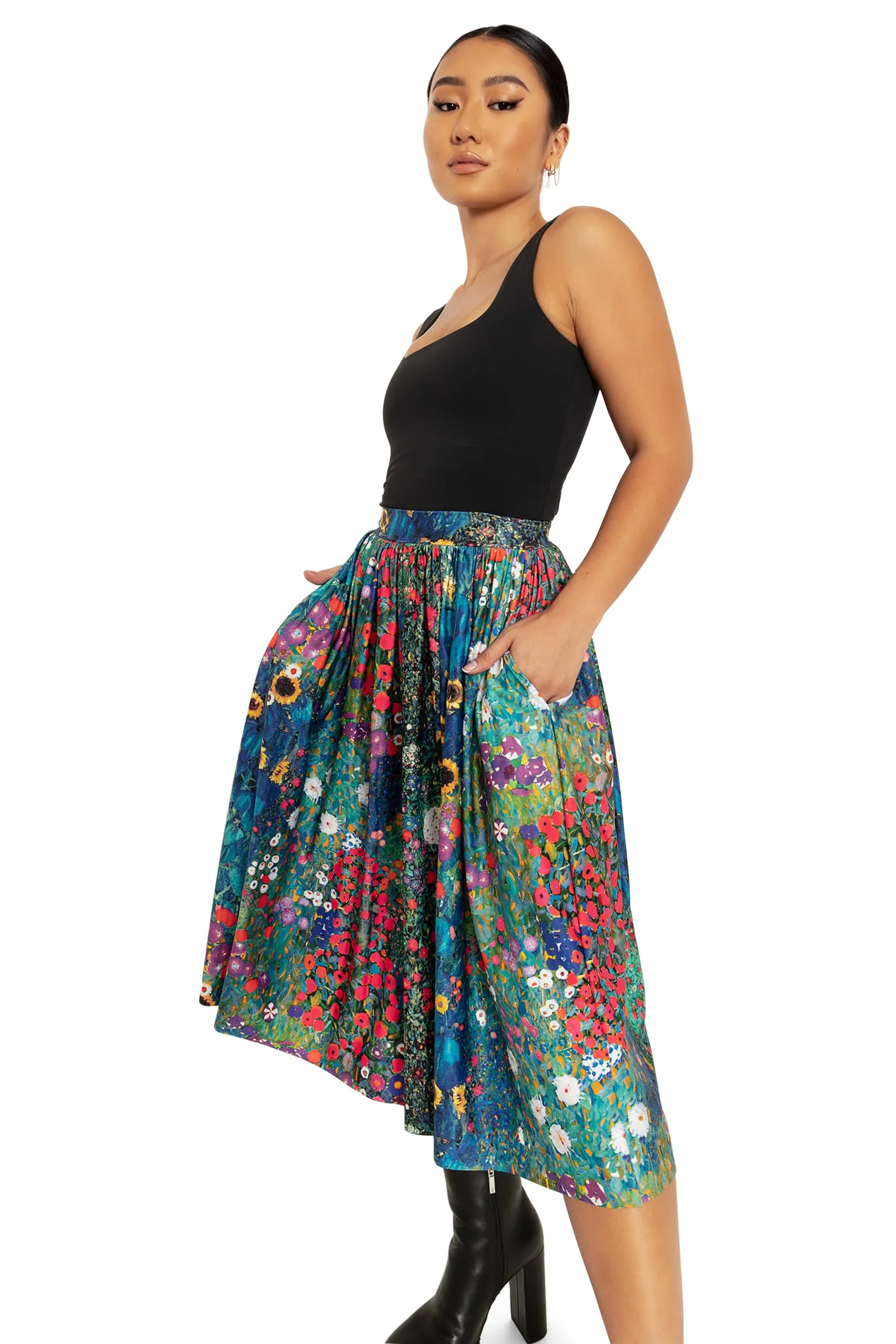 Klimt Collage Slinky Pocket Skirt - Image 7