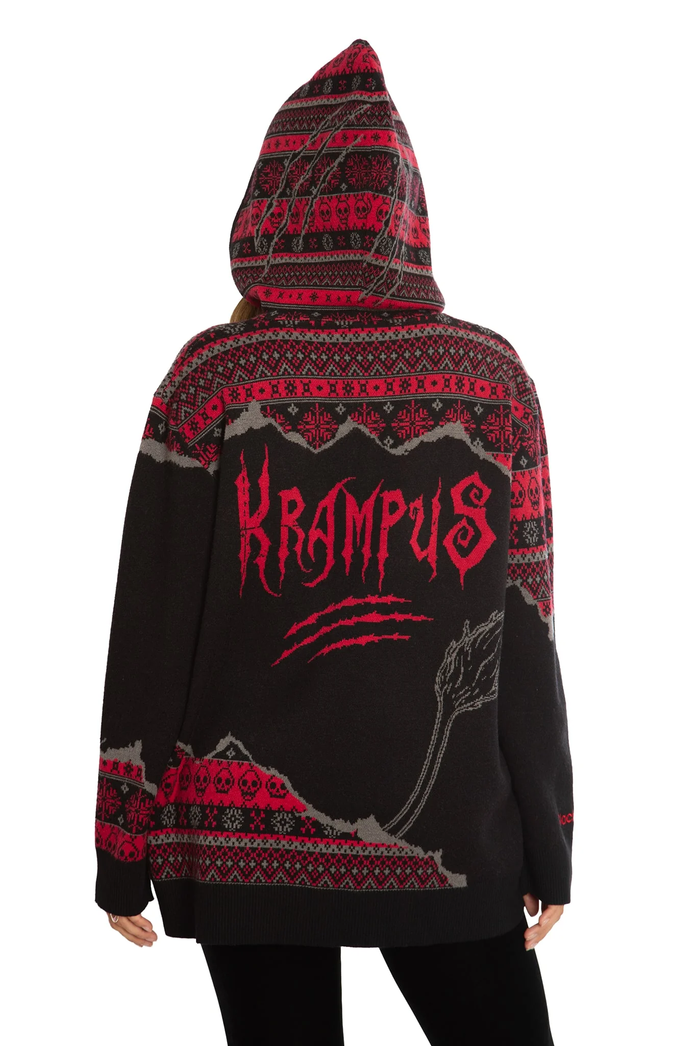 Krampus Oversized Knit Hoodie - Image 2