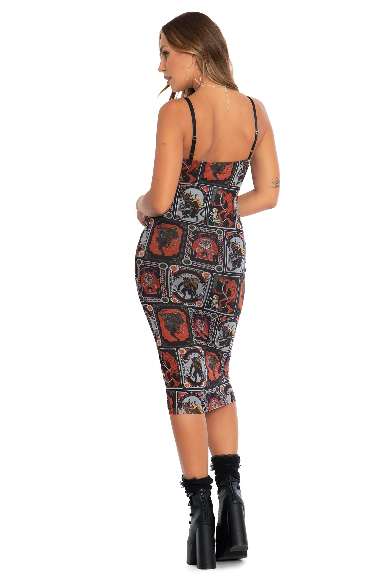Krampus Posters Sheer Bodycon Slip Dress - Image 2