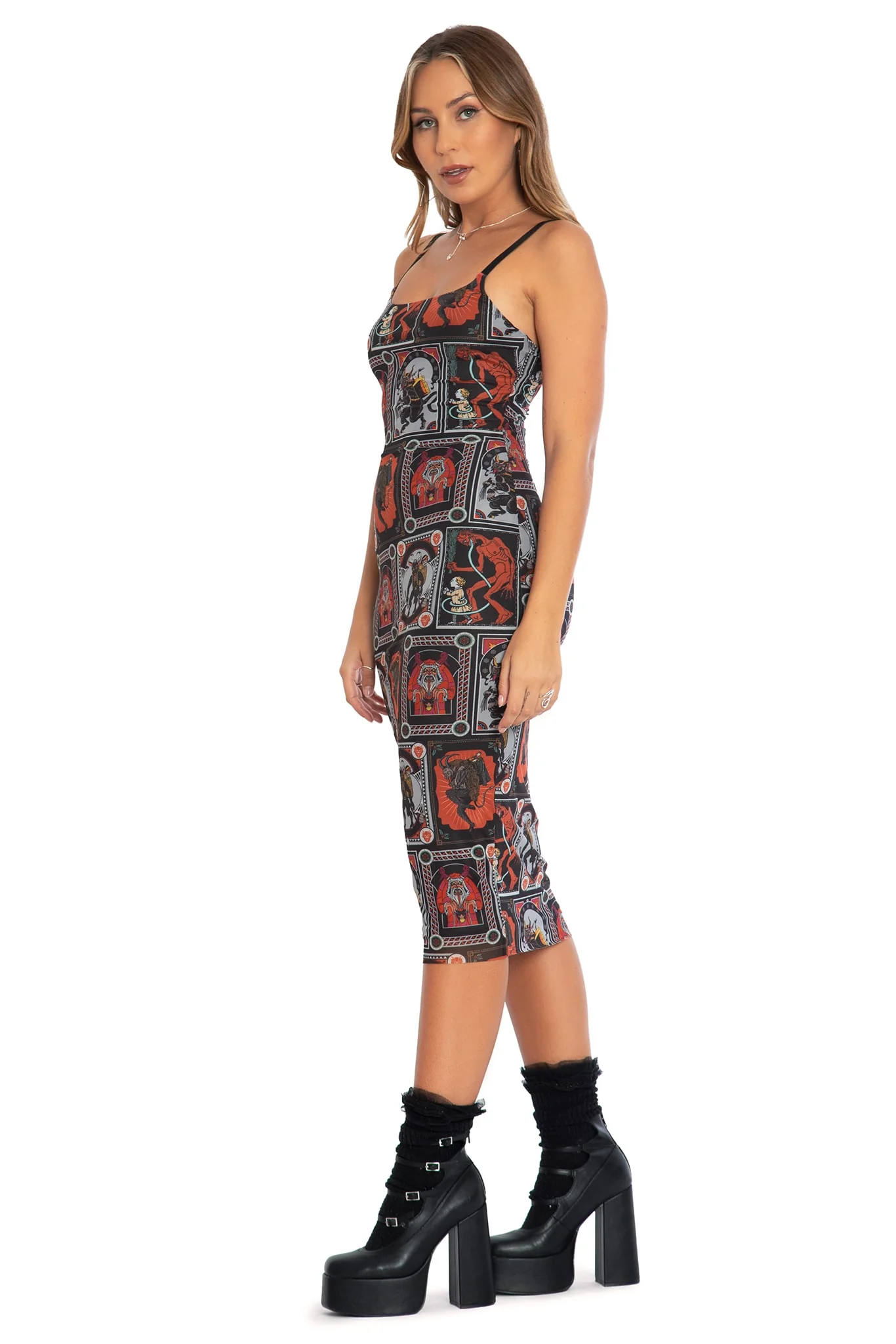 Krampus Posters Sheer Bodycon Slip Dress - Image 5