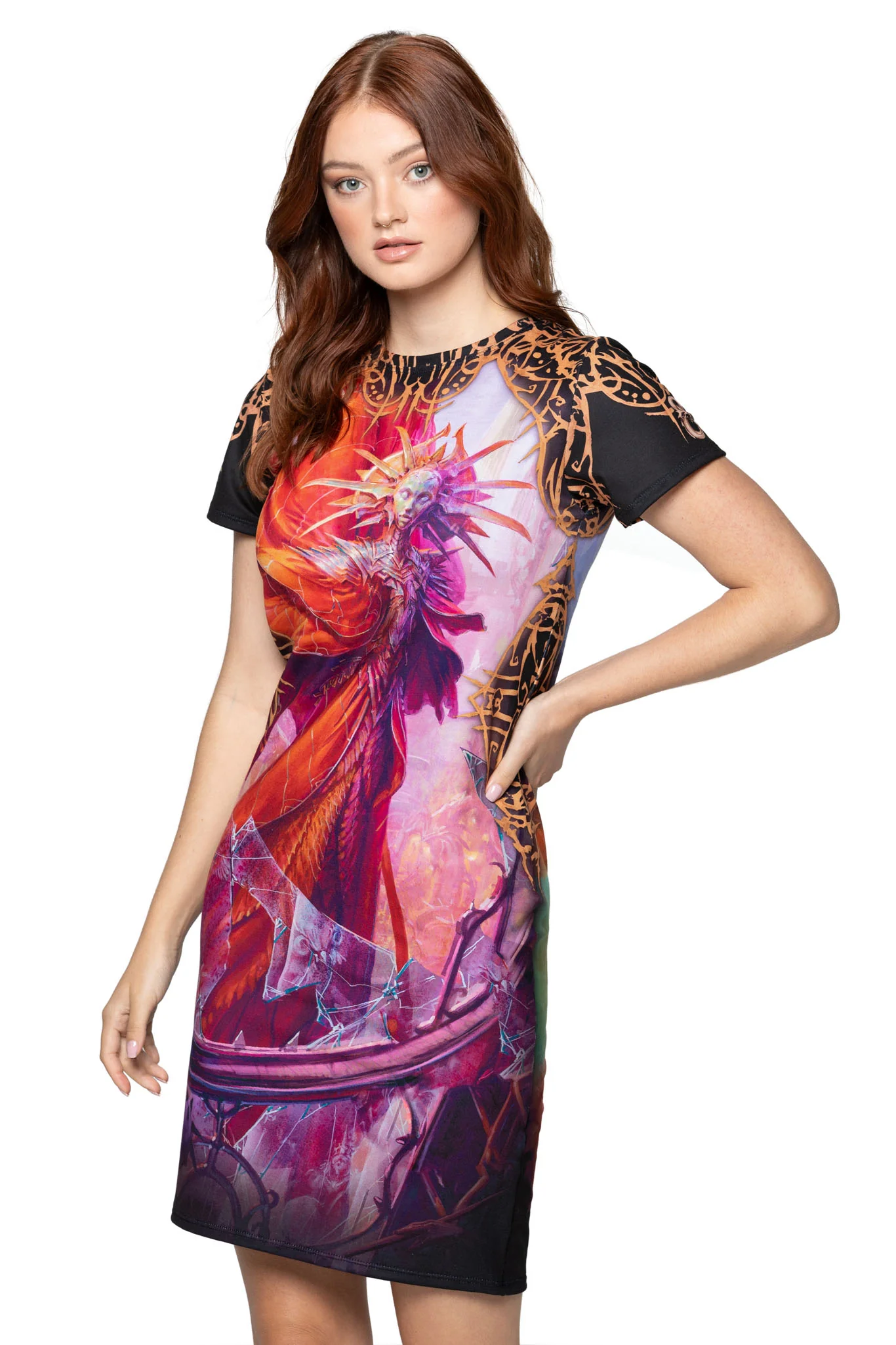 Lady of Pain Reversible Longline Tee Dress - Image 3