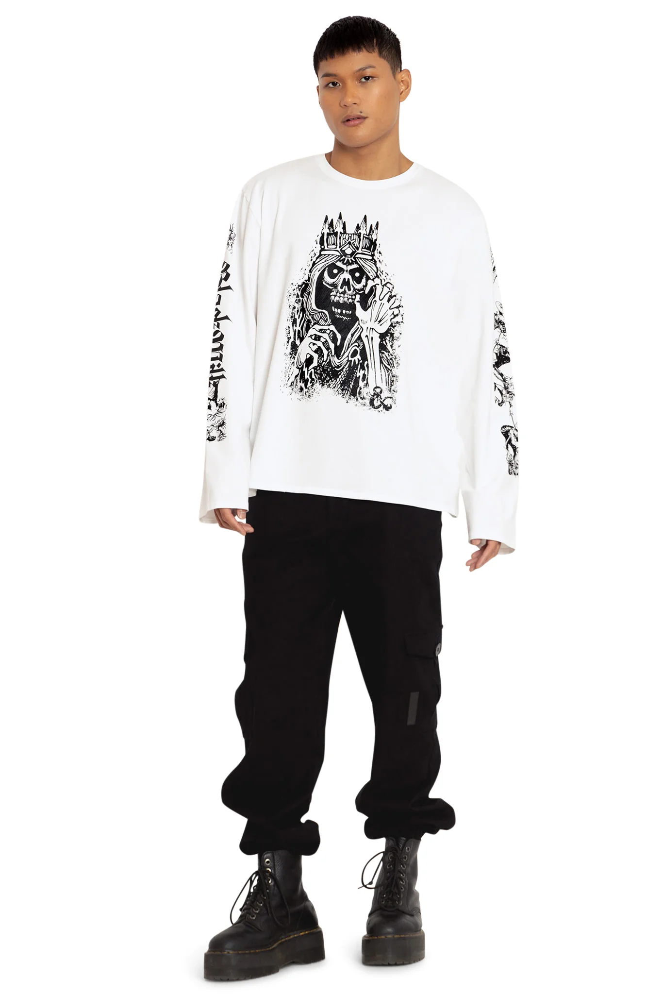 Lich Long Sleeve Oversized Boyfriend Tee - Image 4