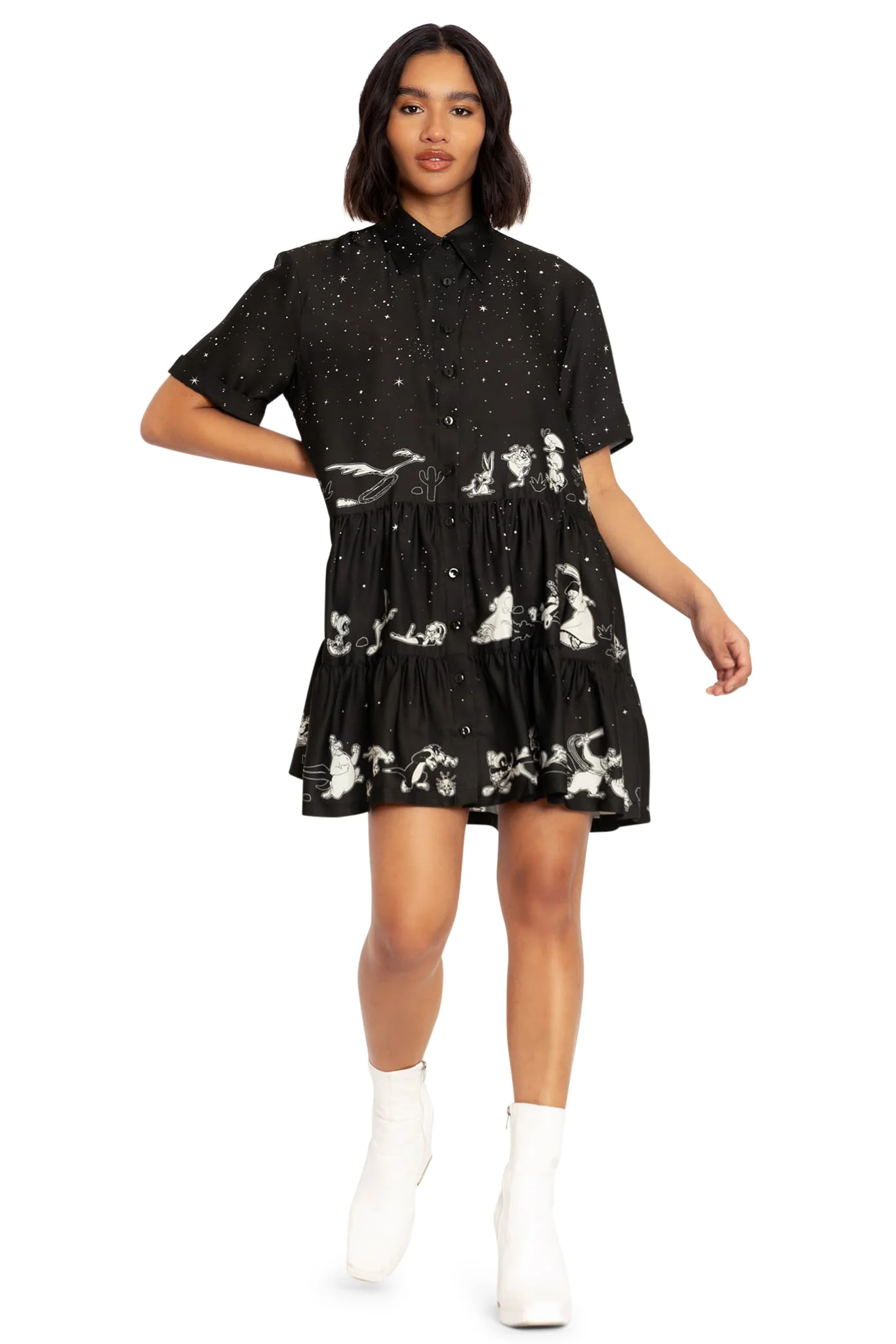 Looney Tunes Chase Tiered Shirt Dress - Seconds - Image 6