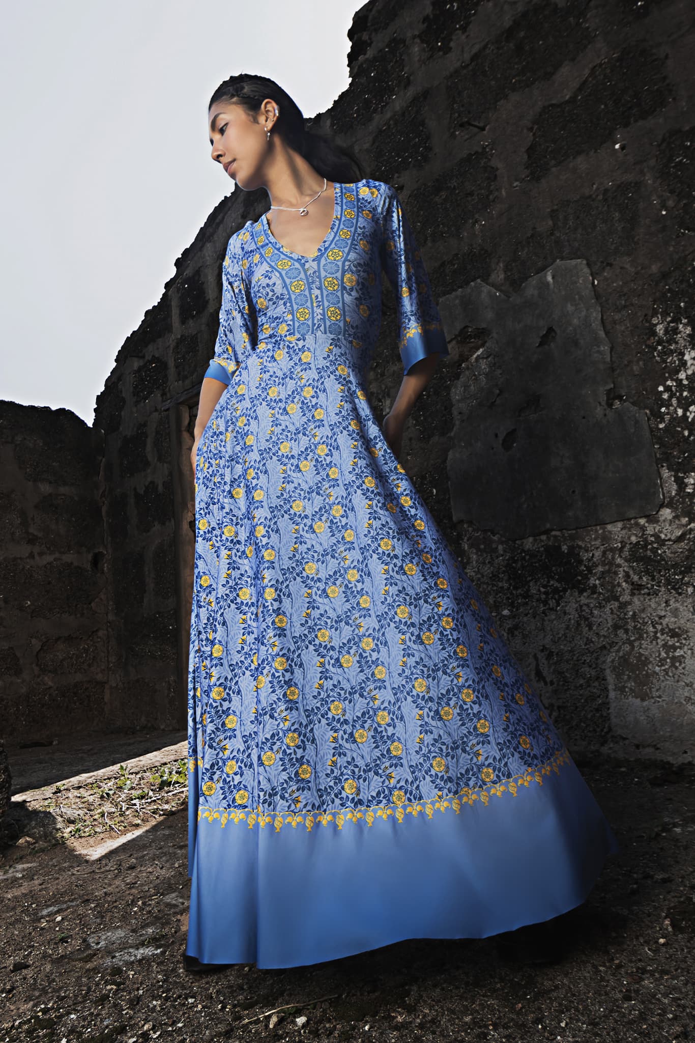 Margaery Tyrell Wide Sleeve Maxi Dress - Image 5