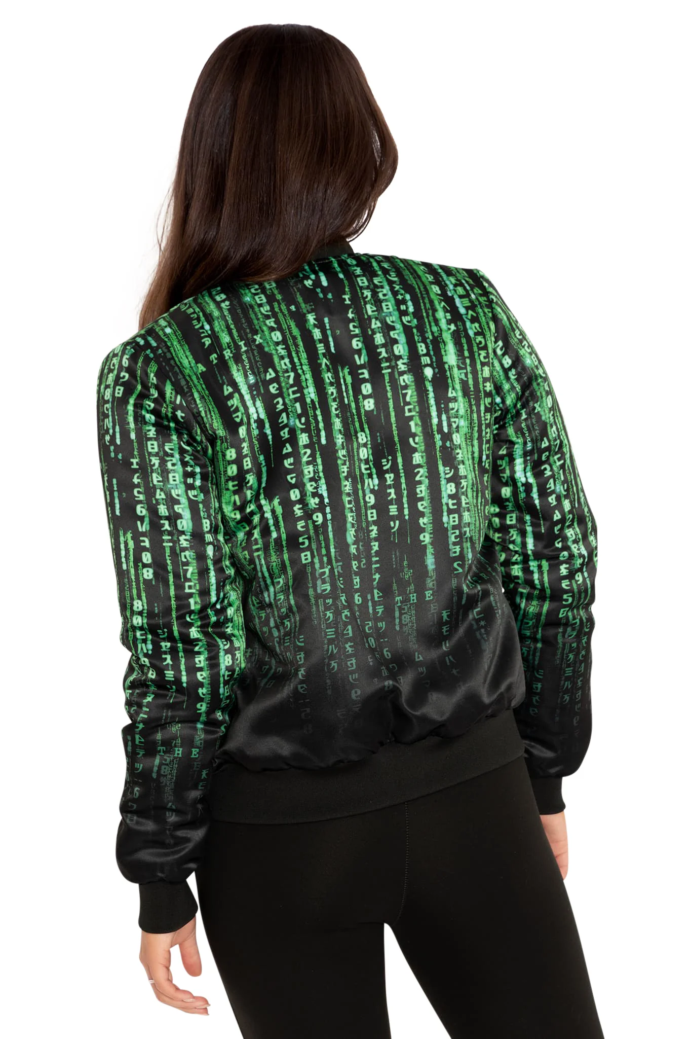 Matrix Code Shiny Bomber Jacket - Image 2