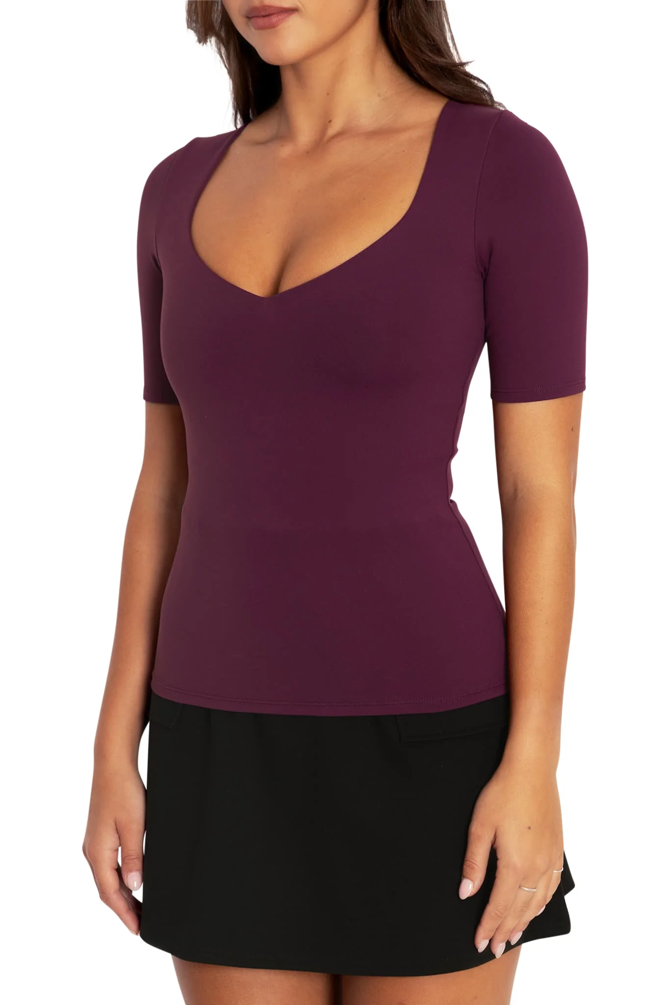 Matte Mulberry Heart Short Sleeve Top - Image 3