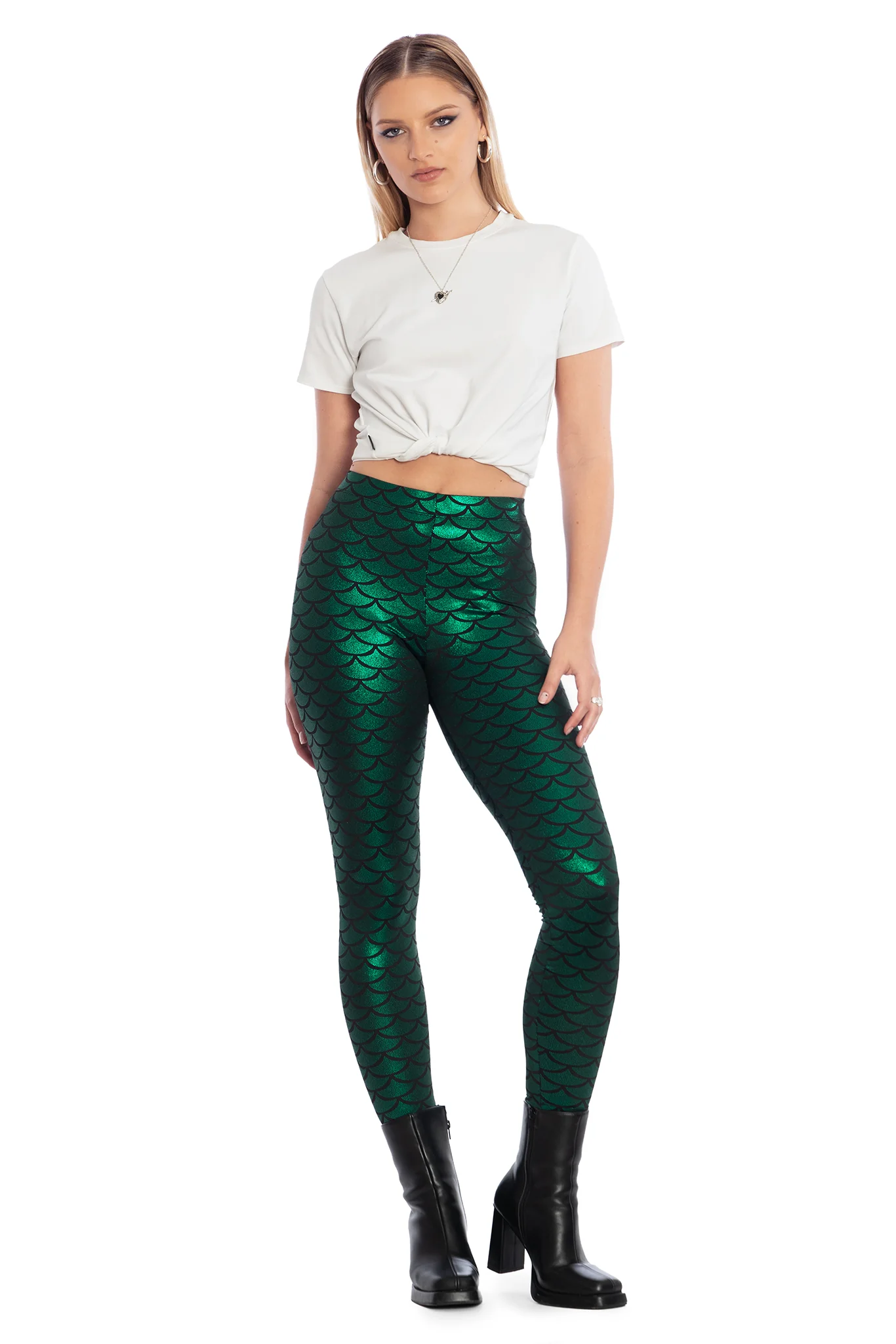Mermaid Emerald High Waisted Leggings - Image 5