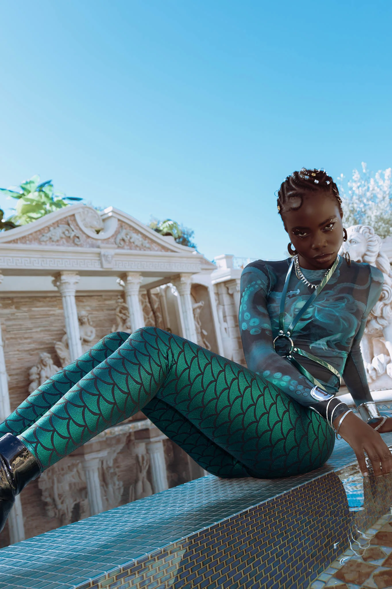 Mermaid Emerald High Waisted Leggings - Image 7