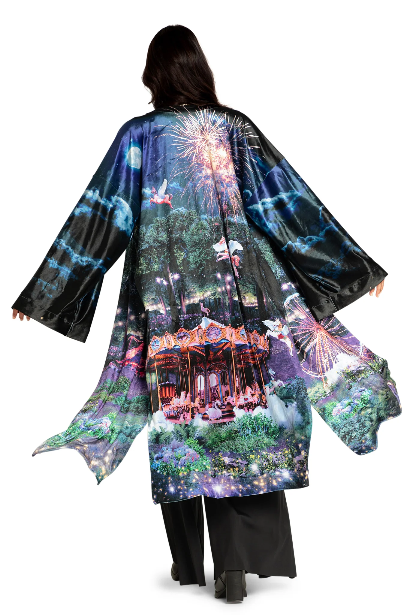Merry-Go-Gallop Velvet Split Kimono - Image 2
