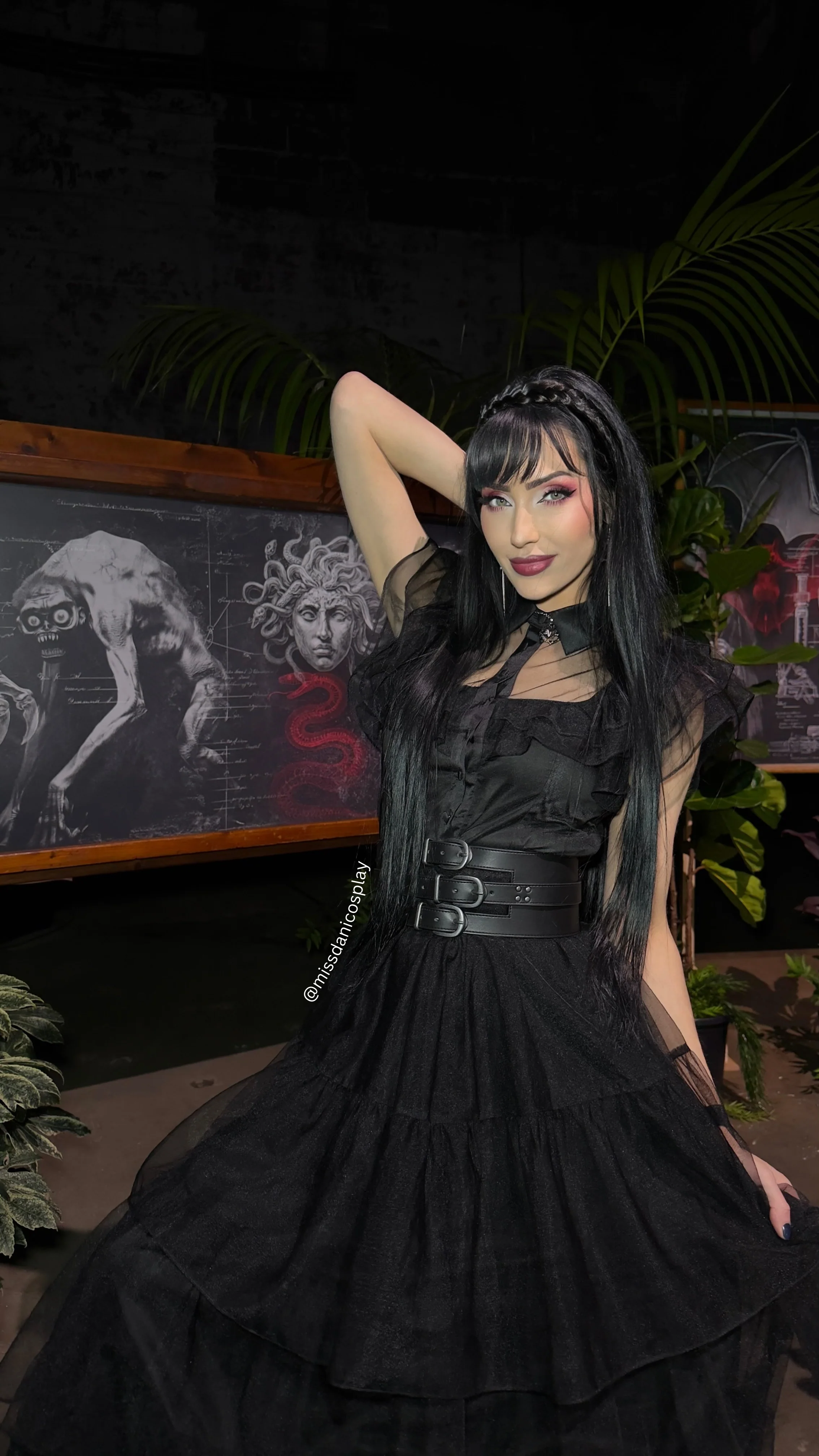 Midnight Mourning Tiered Tulle Maxi Dress - Image 2