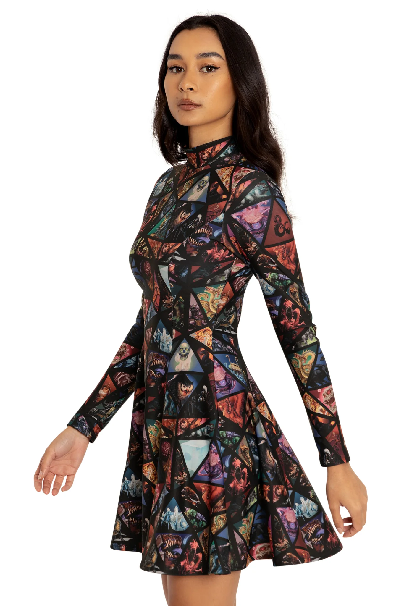 Monster Manual Long Sleeve Evil Mini Skater Dress - Image 6