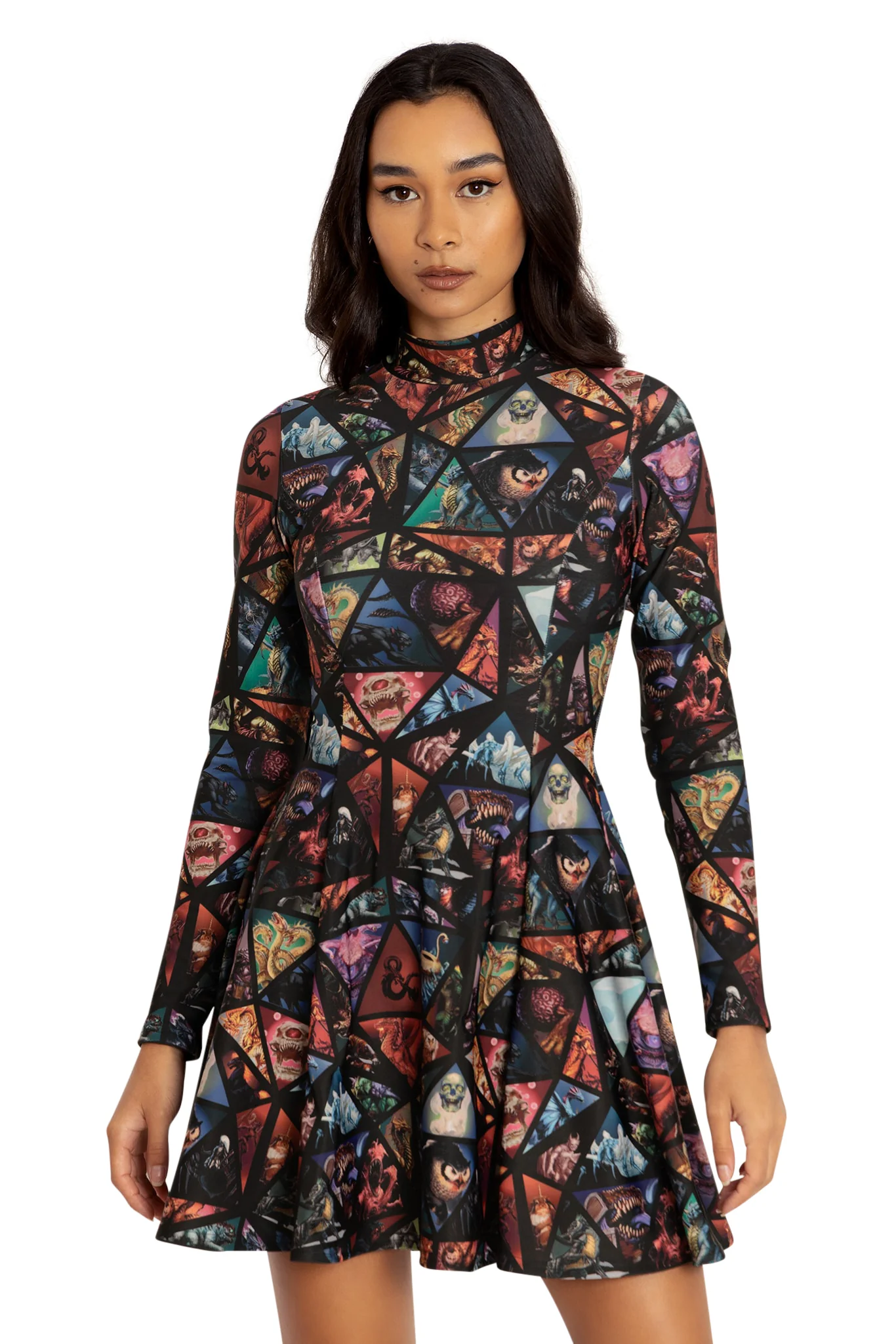 Monster Manual Long Sleeve Evil Mini Skater Dress - Image 7