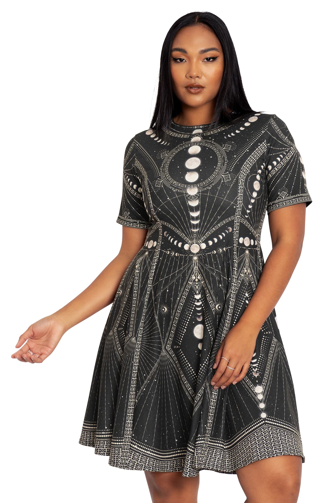 Moon Phases Longline Evil Tee Dress - Image 6