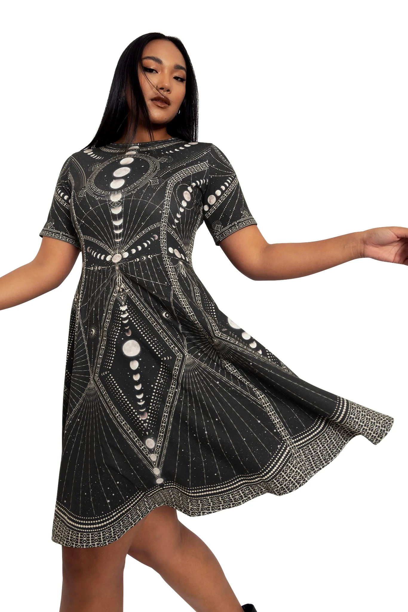 Moon Phases Longline Evil Tee Dress - Image 7
