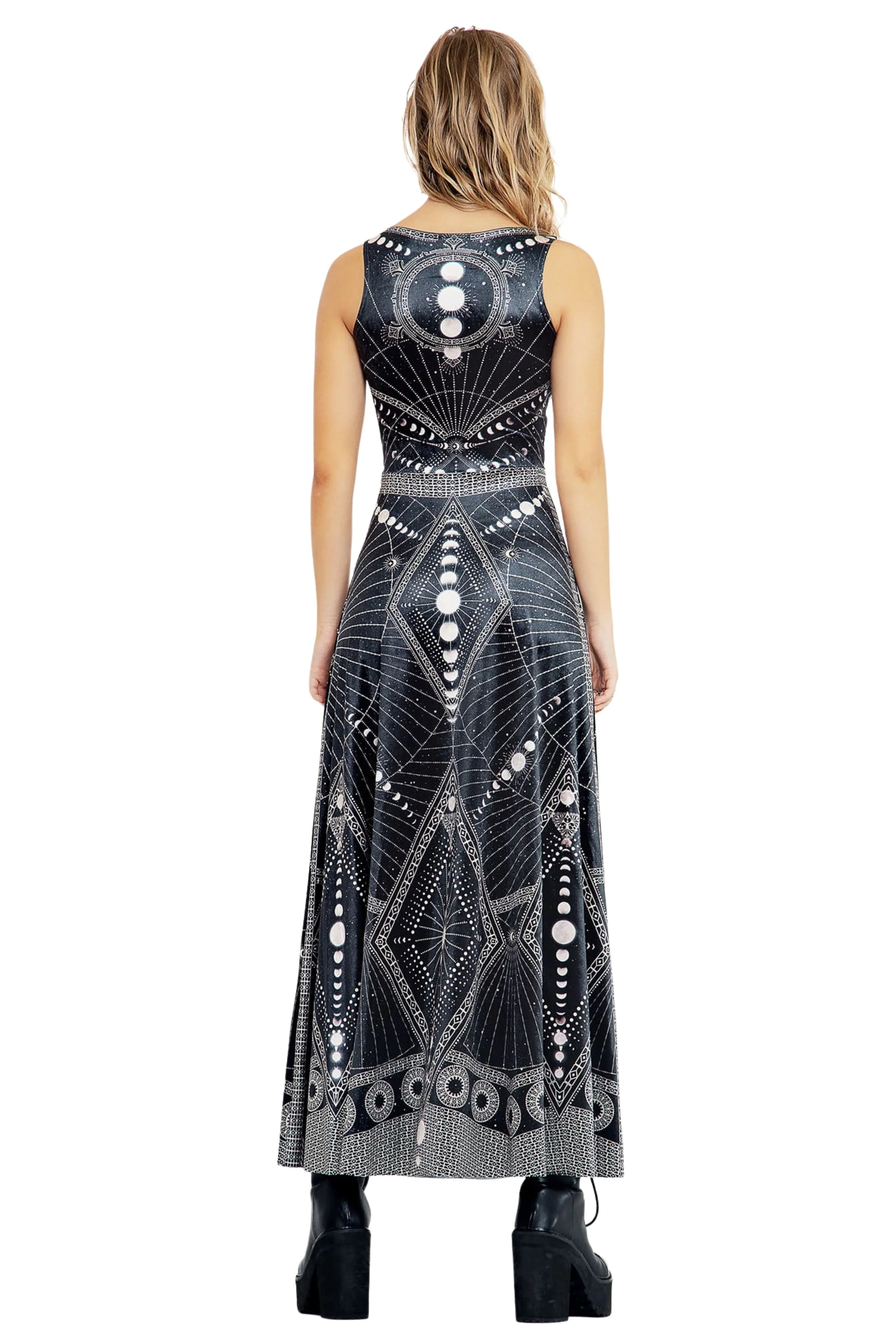 Moon Phases Velvet Princess Maxi Dress - Image 2