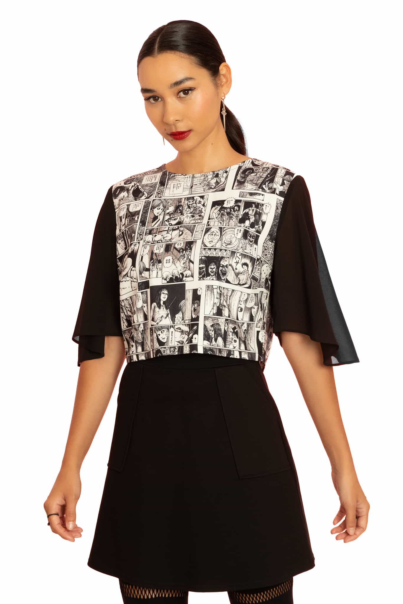 Mosquitoes Sheer Sleeve Crop Top - Image 7