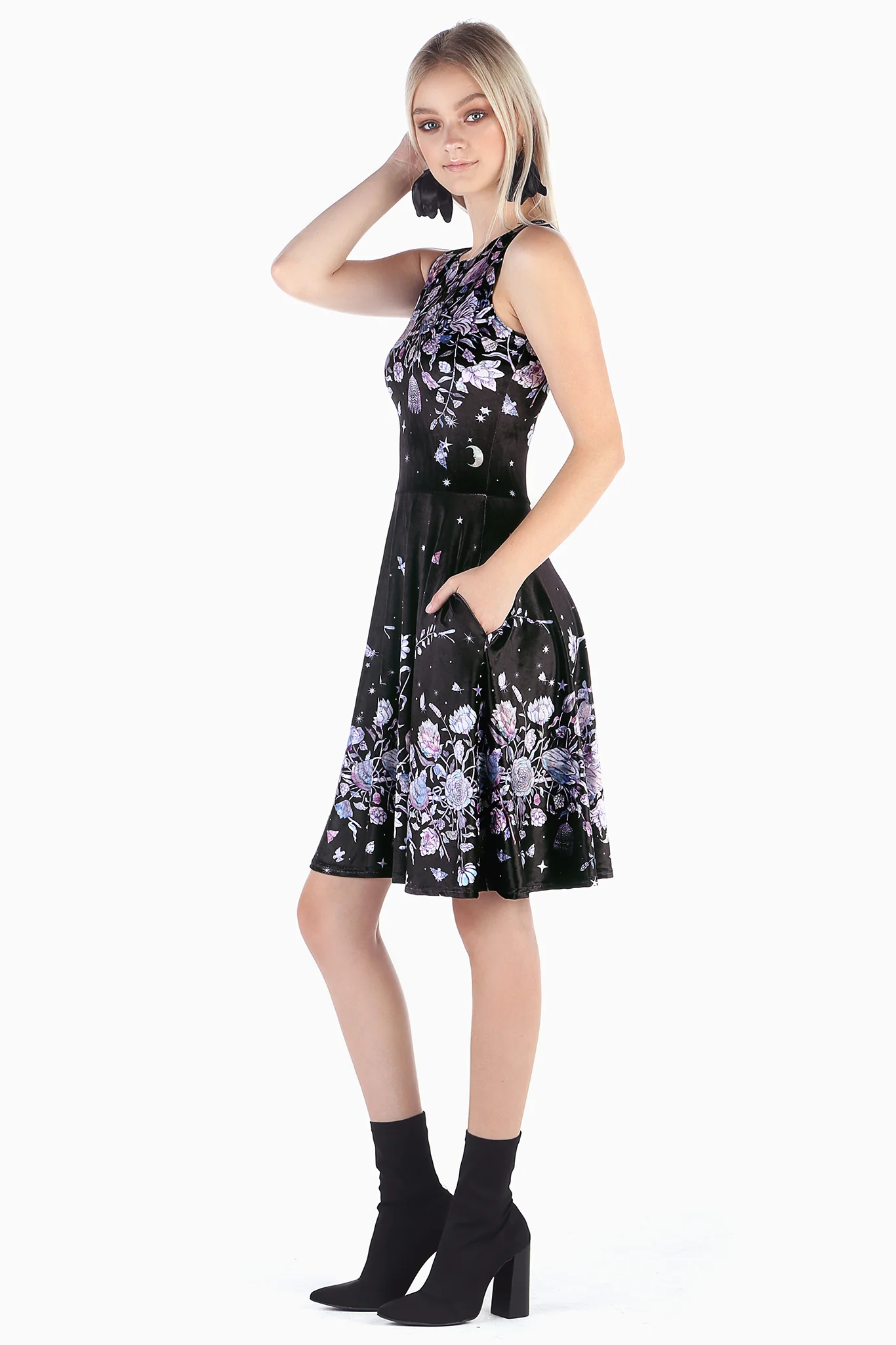 Mother Of Pearl Velvet Princess Longline Dress - Image 4
