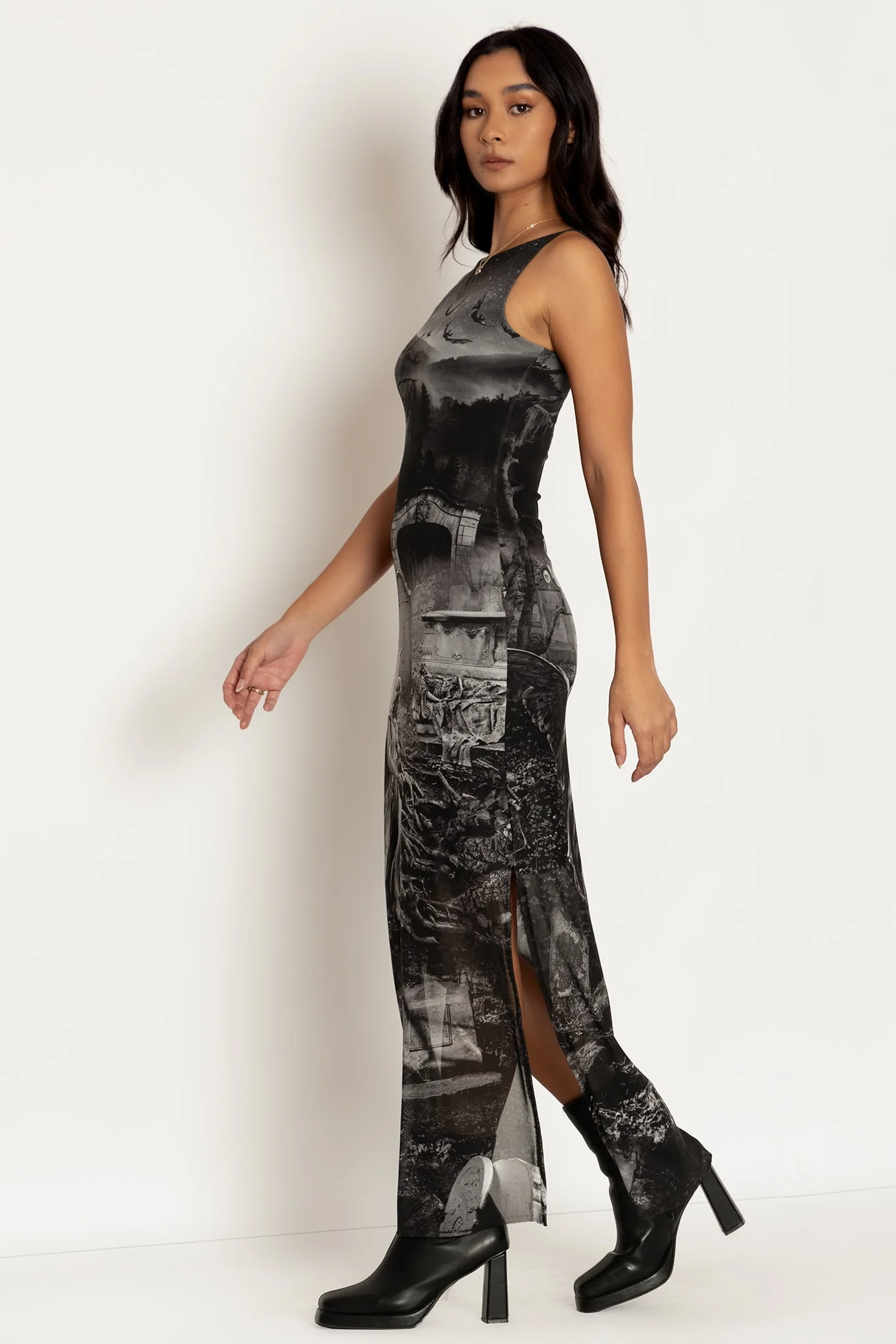 Necropolis Sheer Column Maxi Dress - Image 3