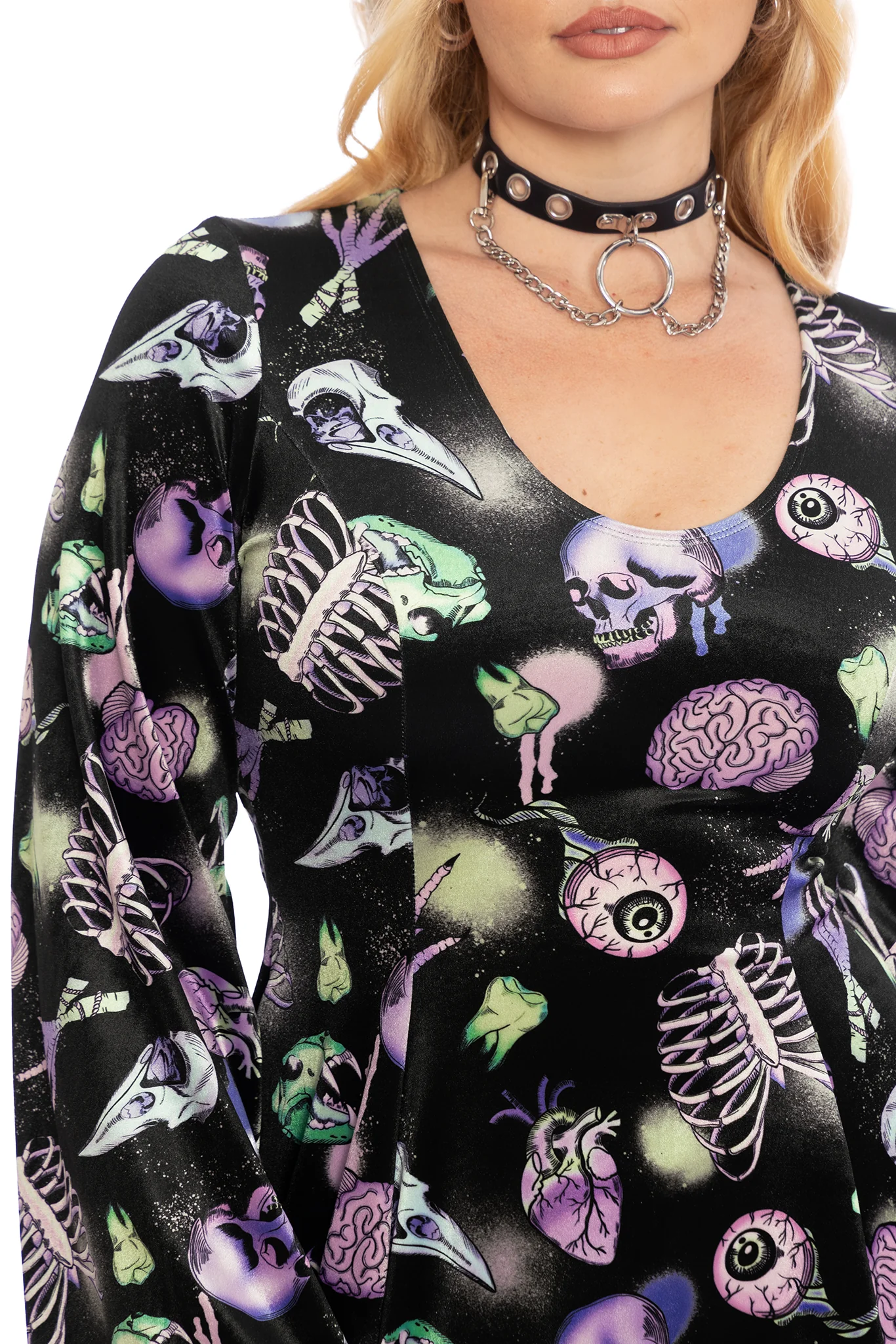Neonatomy Velvet Flare Evil Longline Dress - Image 3