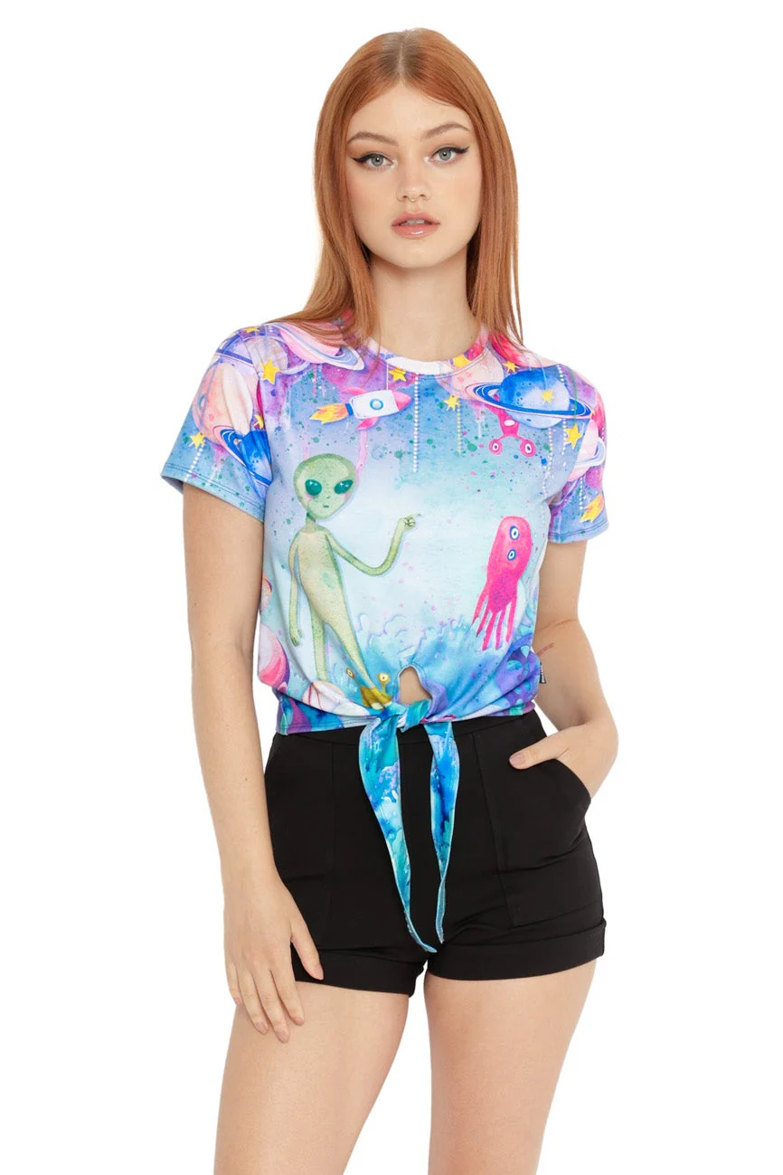 No Probe-lems Tie Front Tee