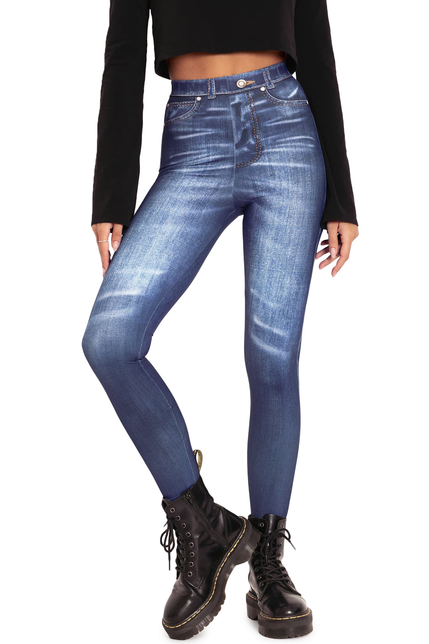 Not Actually Denim High Waisted Matte Finish Leggings - Image 5