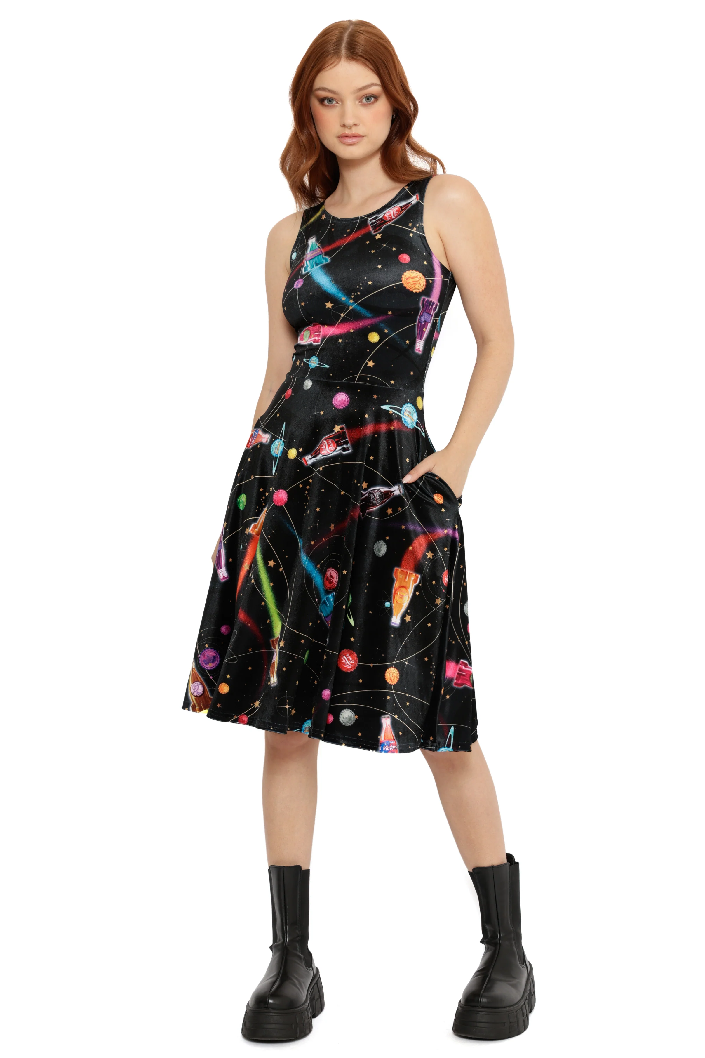 Nuka-Space Velvet Princess Midi Dress - Image 5