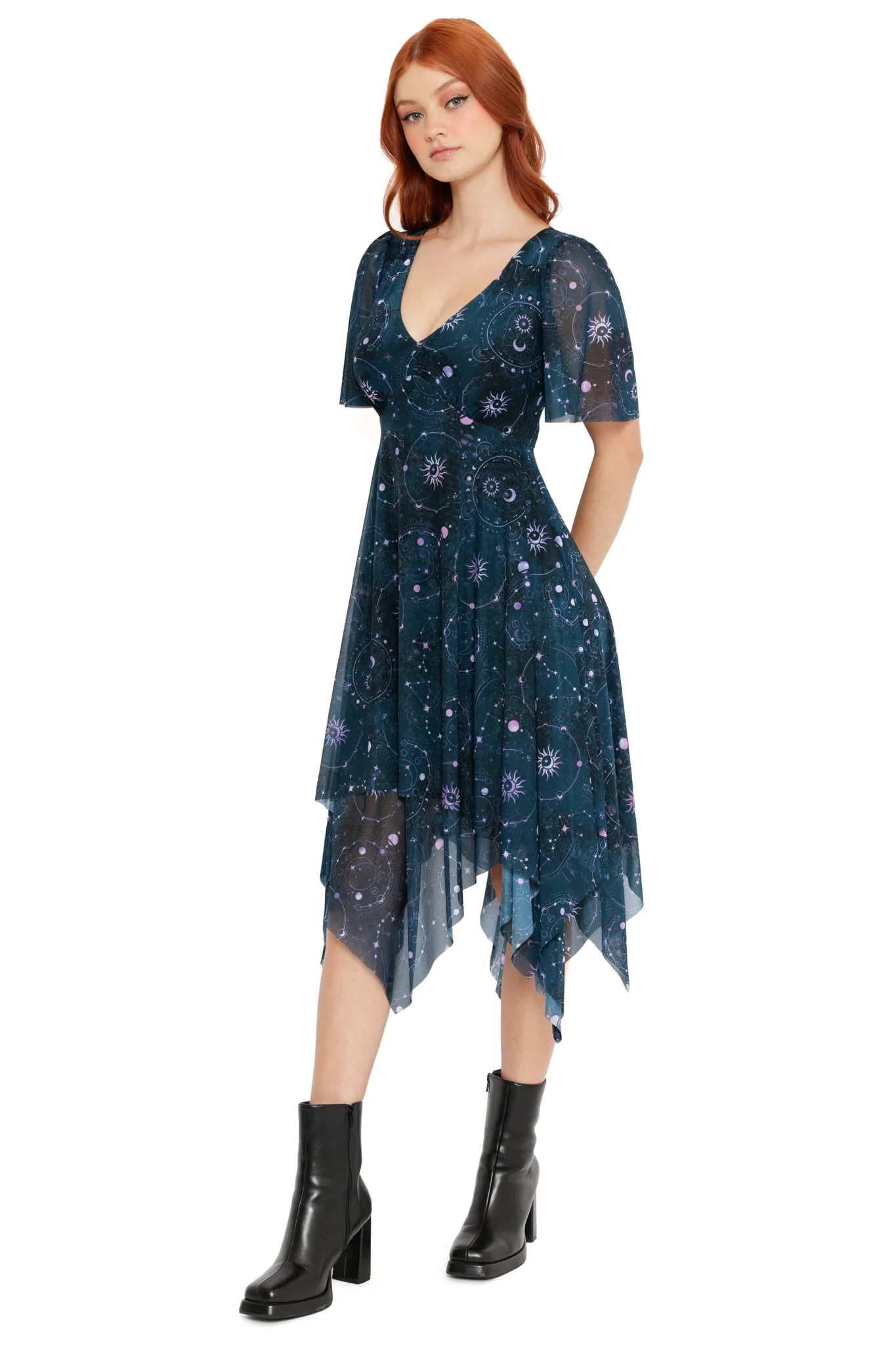 Obsidian Handkerchief Short Sleeve Dress - Image 2