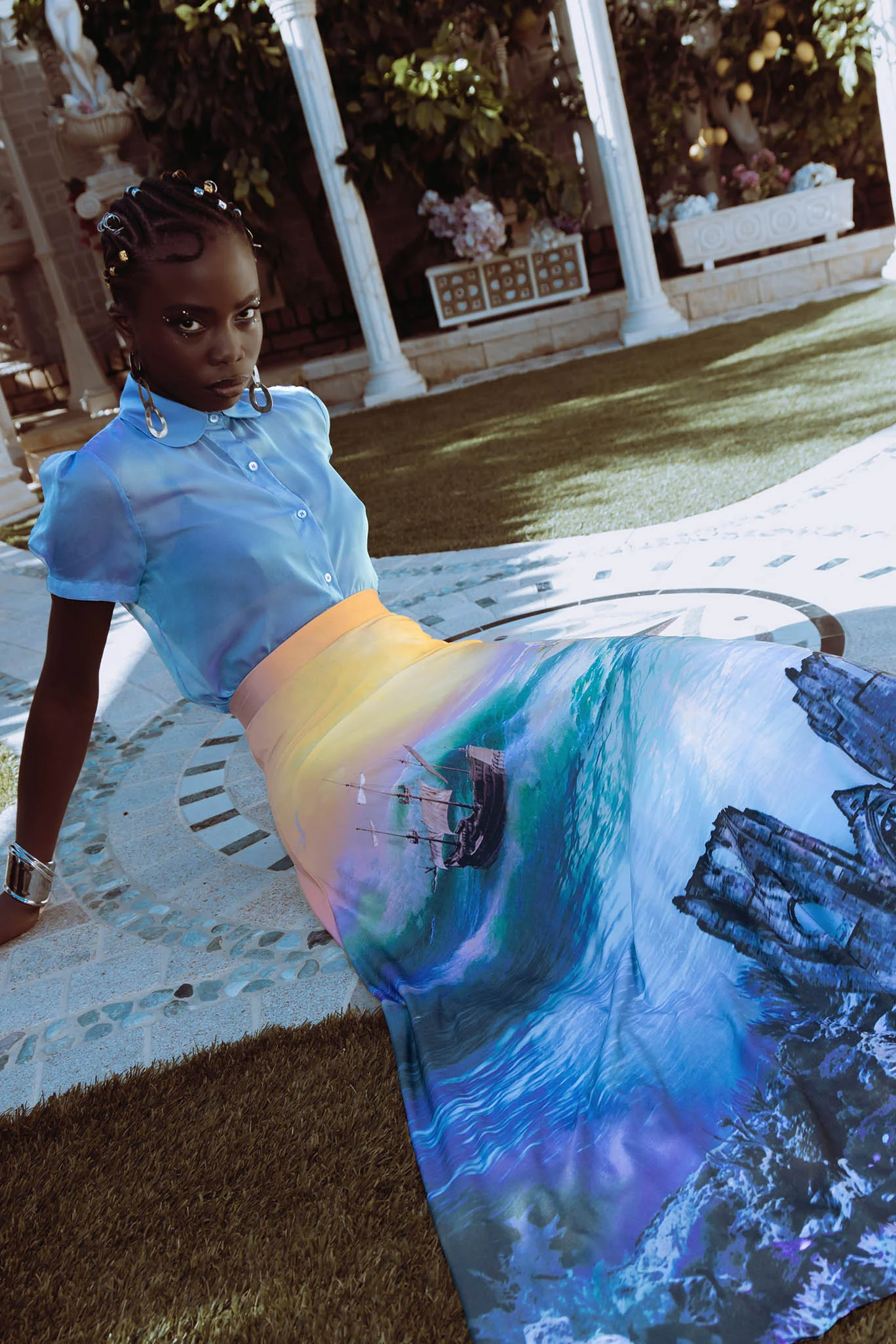 Ocean Gleam Puff Sleeve Cute As A Button Shirt - Image 4
