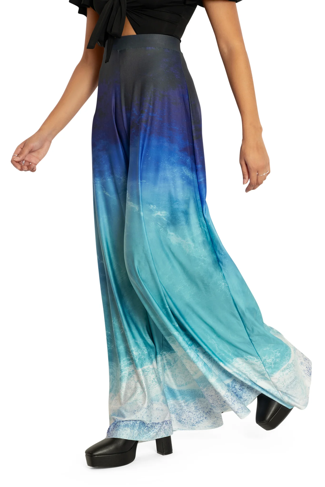 Ocean Waves Palazzo Pants - Image 5