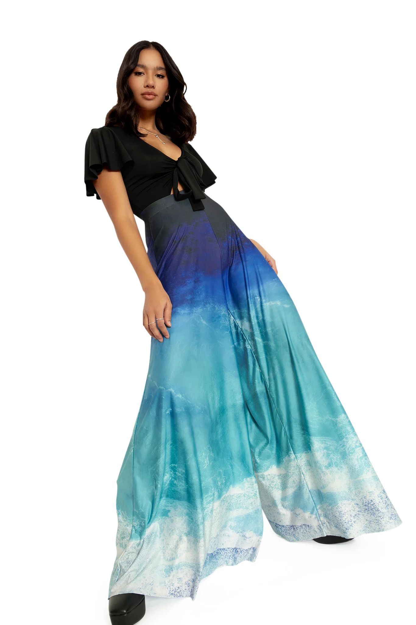 Ocean Waves Palazzo Pants - Image 7