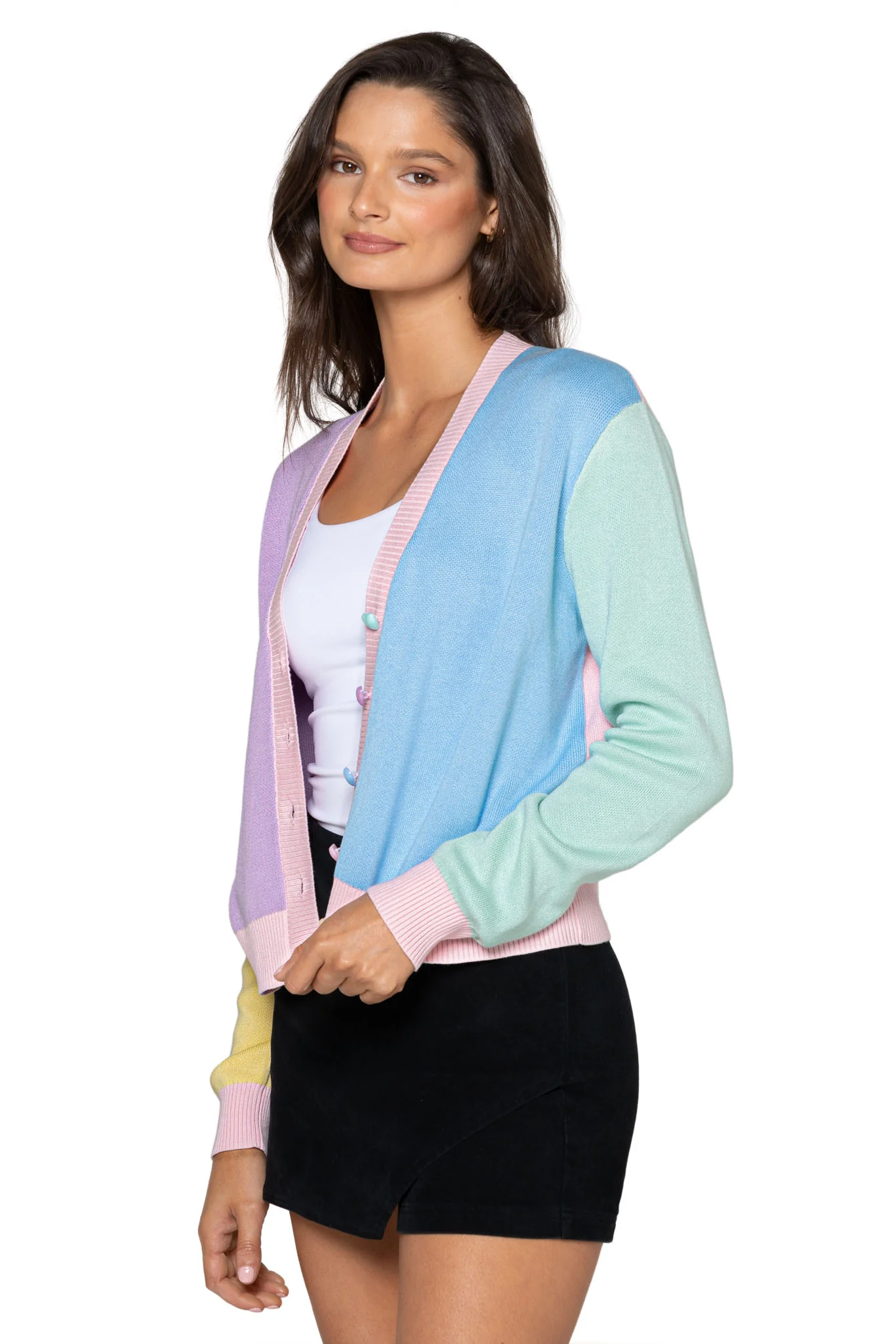 Pastel Rainbow Cropped Cardigan - Image 7