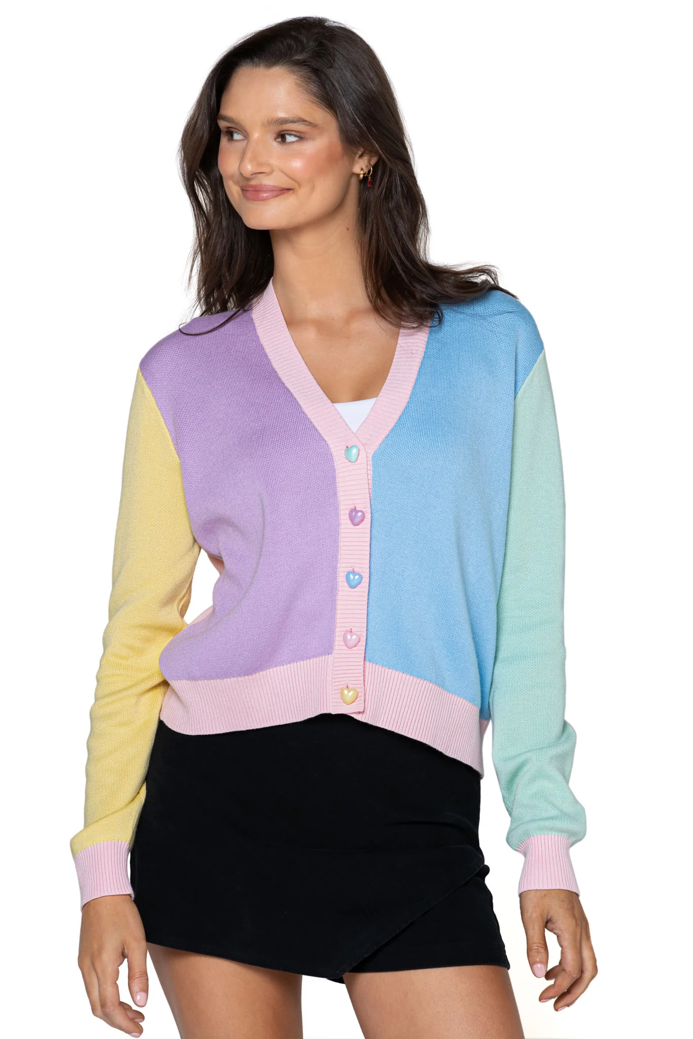 Pastel Rainbow Cropped Cardigan - Image 8
