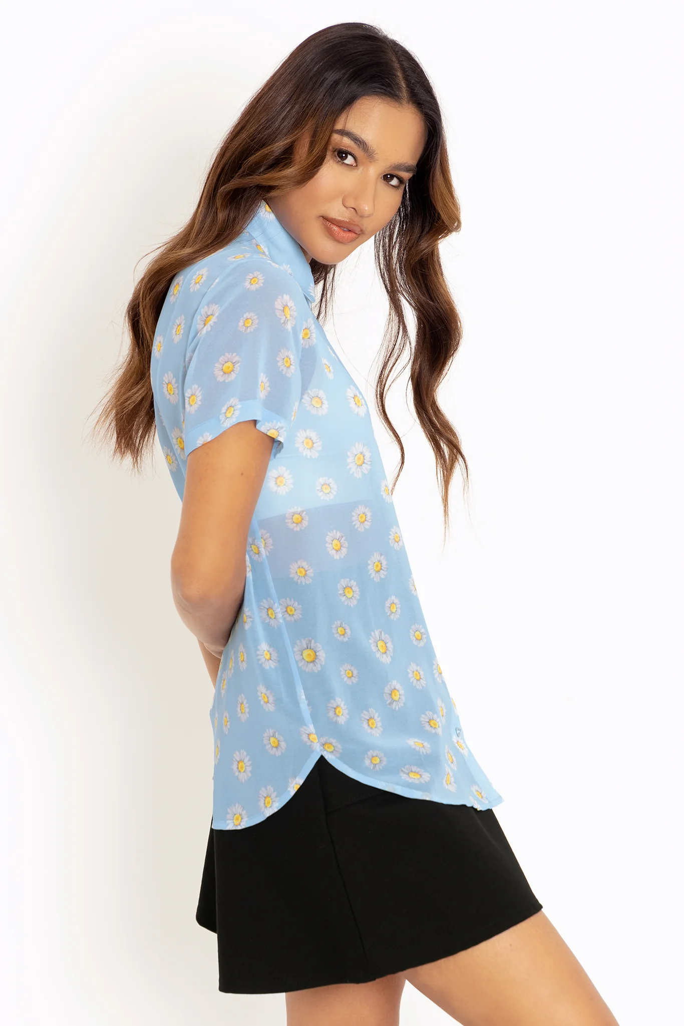 Peace Daisy Blue Cute As A Button Shirt - Image 6