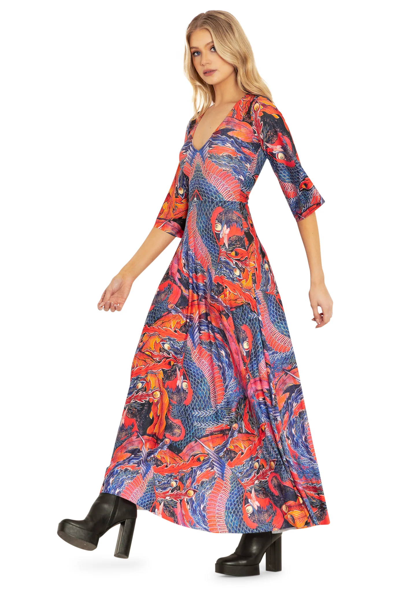 Phoenix Arising Wide Sleeve Maxi Dress - Image 5